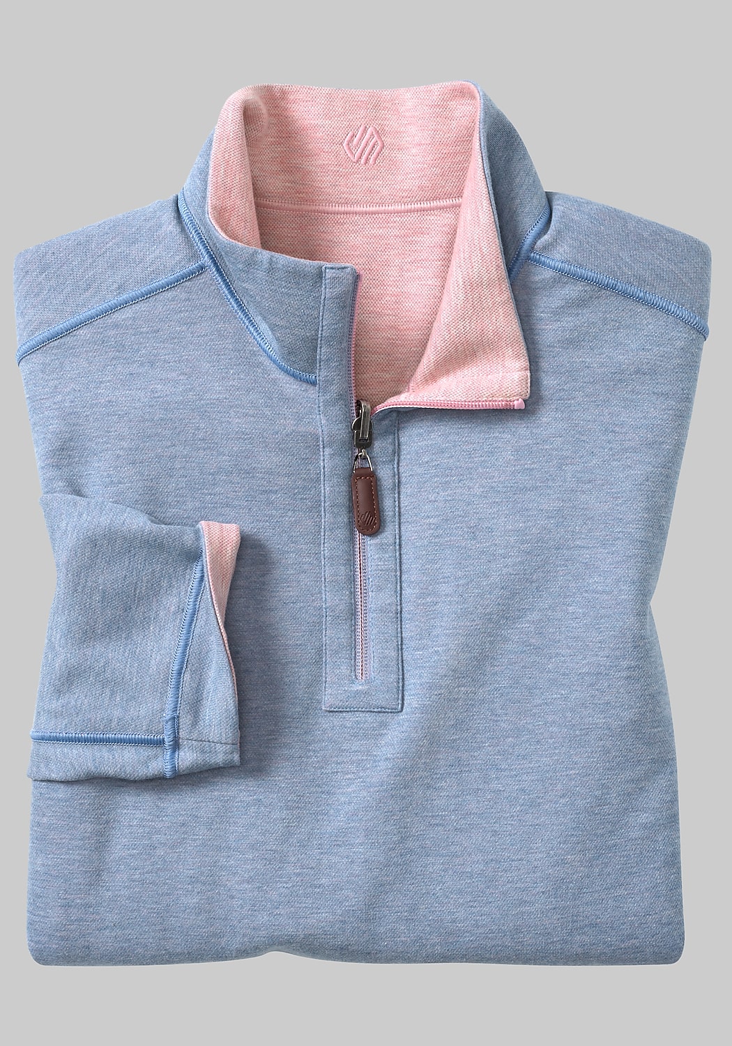 Johnston & Murphy Tailored Fit Reversible Quarter-Zip Pullover