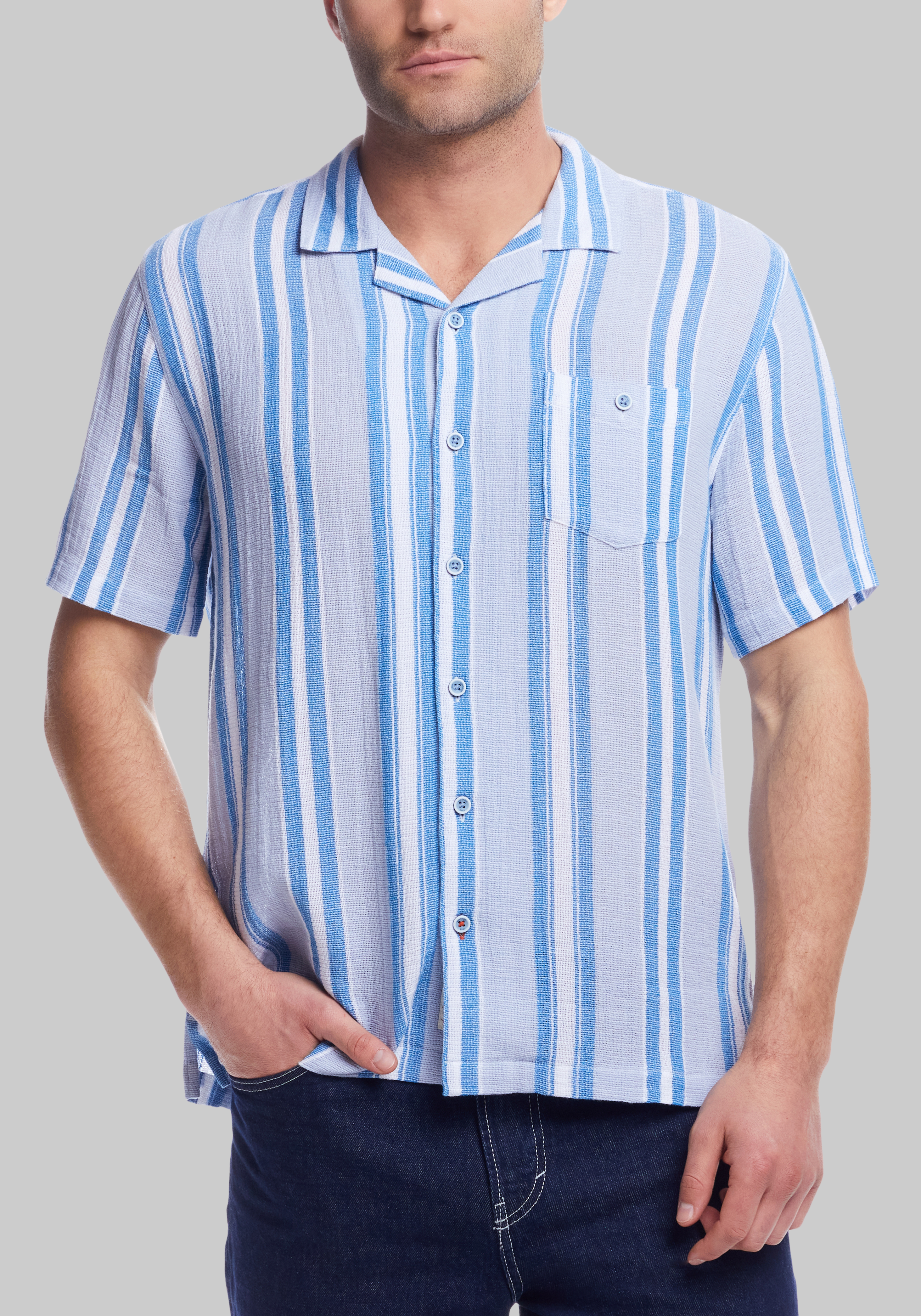 Men's Special Categories, Weatherproof Vintage Traditional Fit Waffle Woven Shirt - Jos A Bank