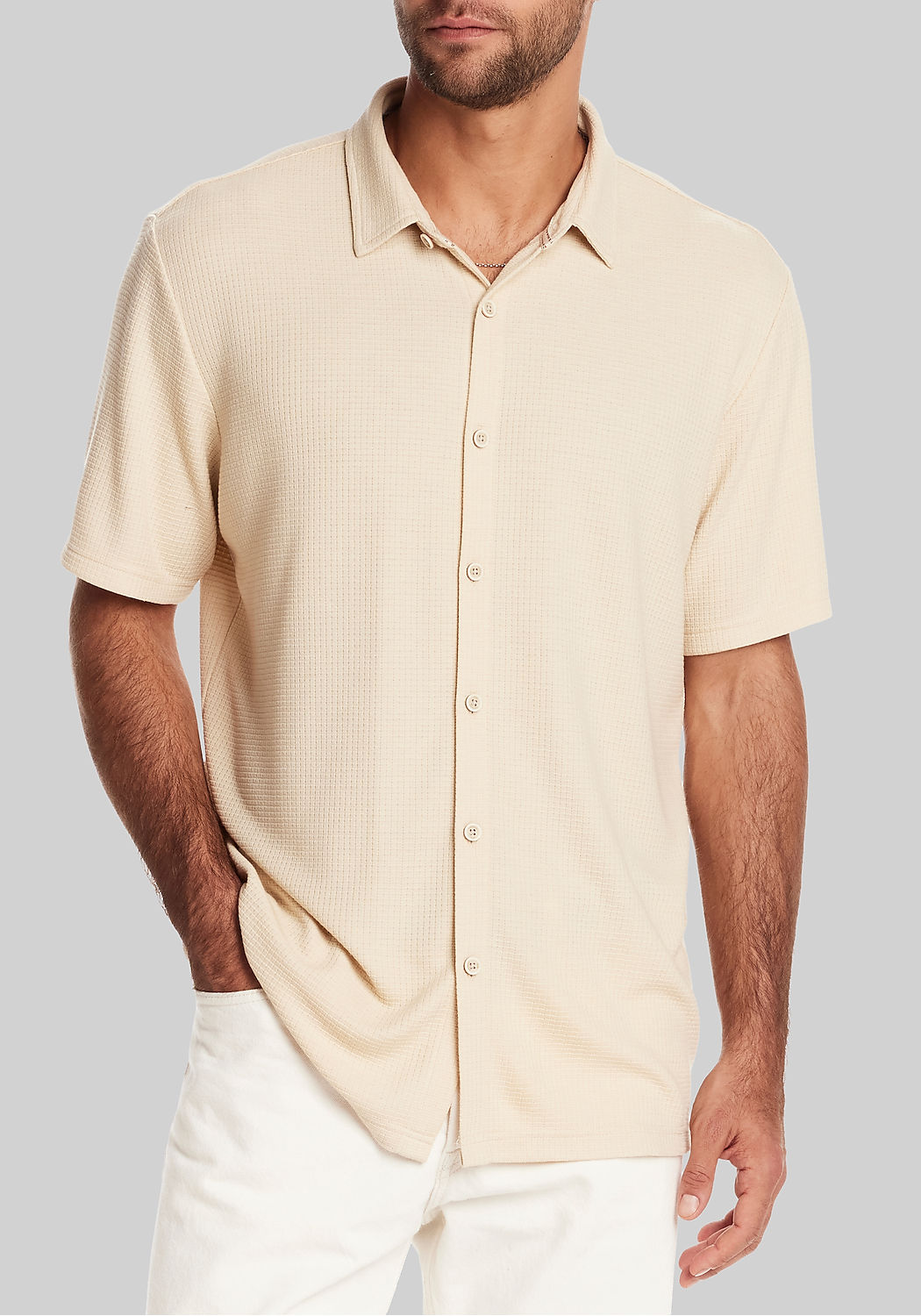 Weatherproof Vintage Traditional Fit Stretch Waffle Sportshirt