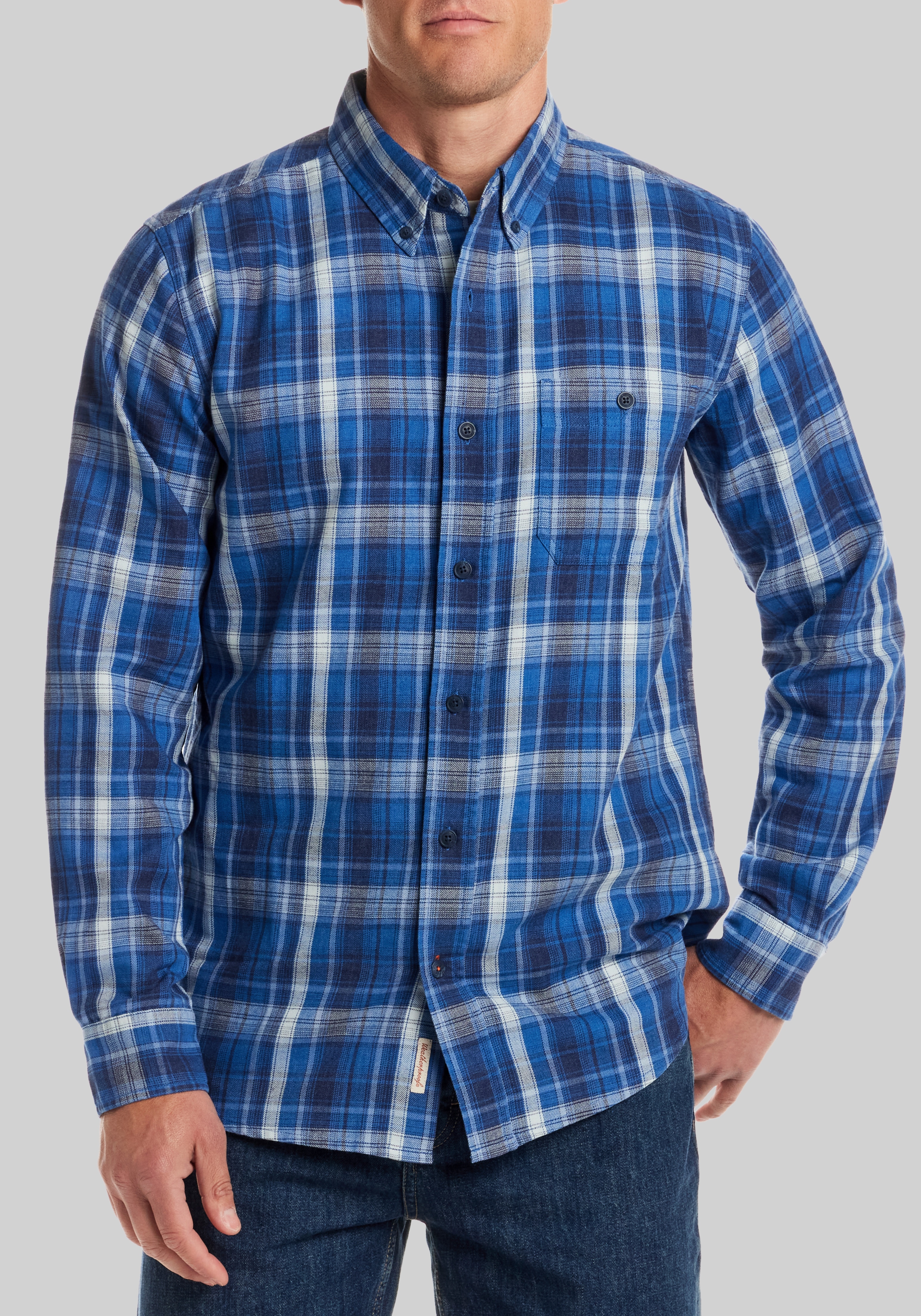Men's Casual Tops, Weatherproof Traditional Fit Burnout Plaid Sportshirt - Jos A Bank