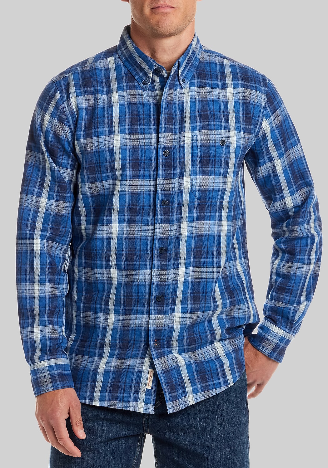 Weatherproof Traditional Fit Burnout Plaid Sportshirt