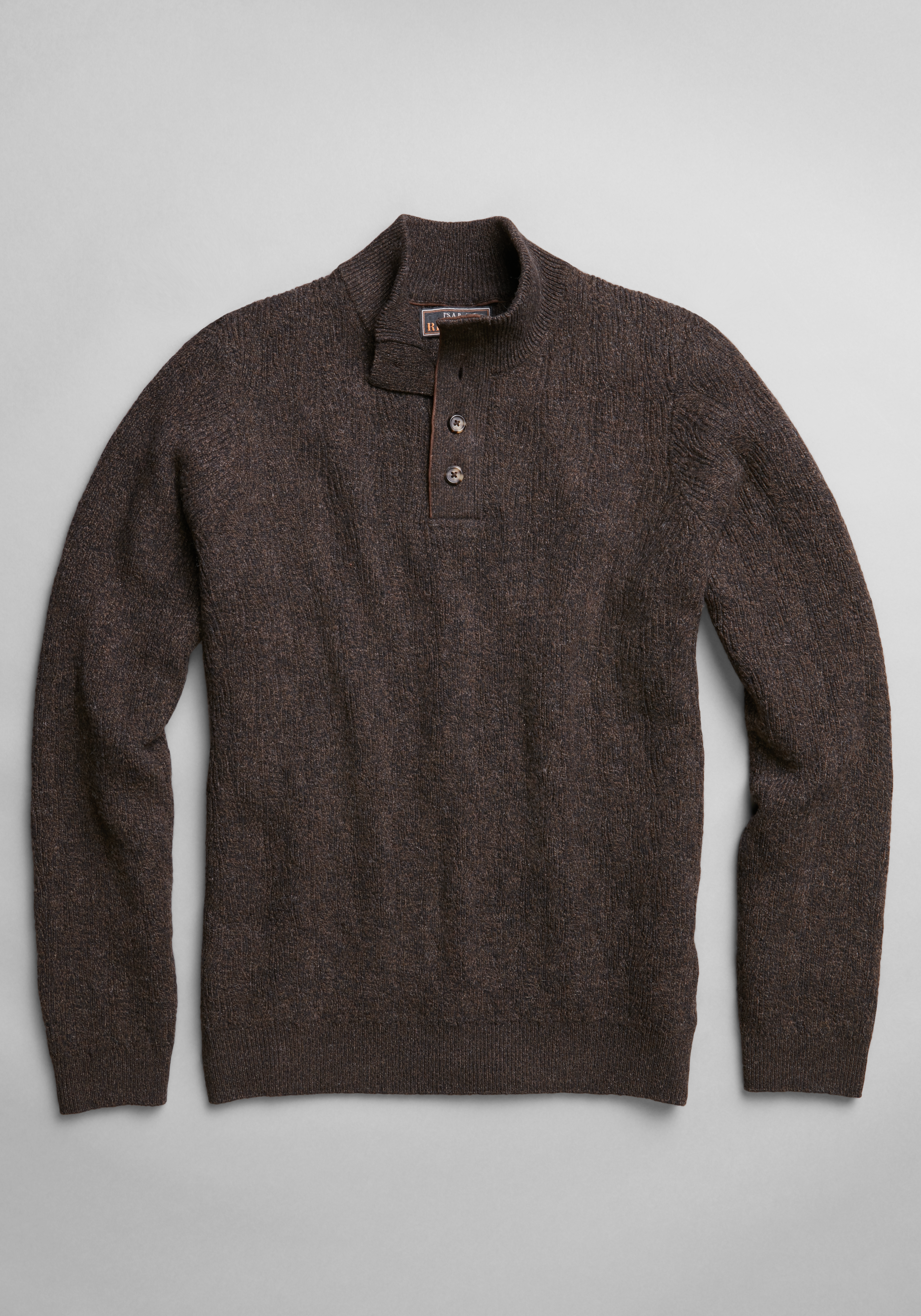 Reserve Tailored Fit Wool-Blend Textured Mock Neck Sweater - Reserve ...