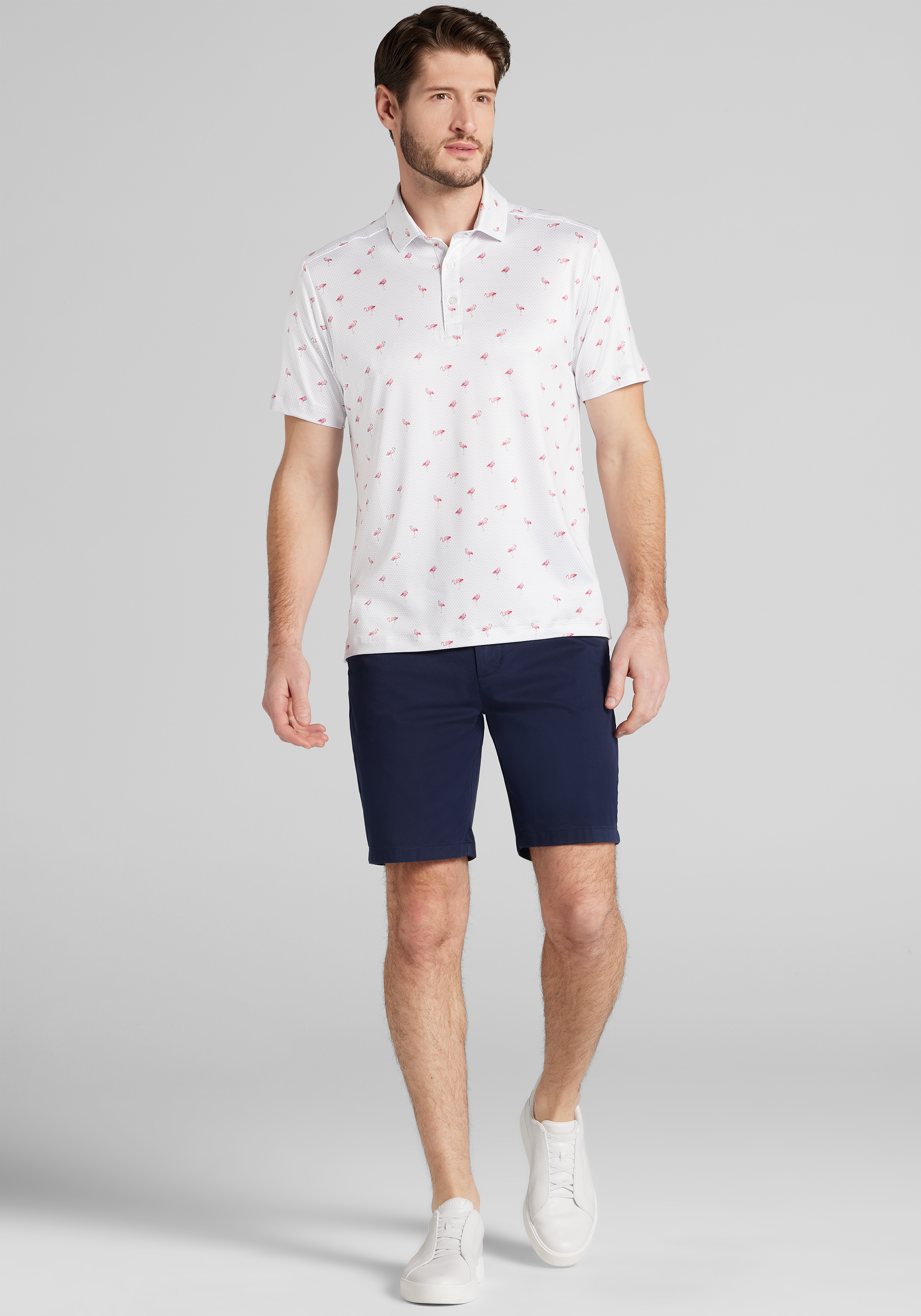 Traveler® Collection Tailored Fit Flamingo Performance Polo