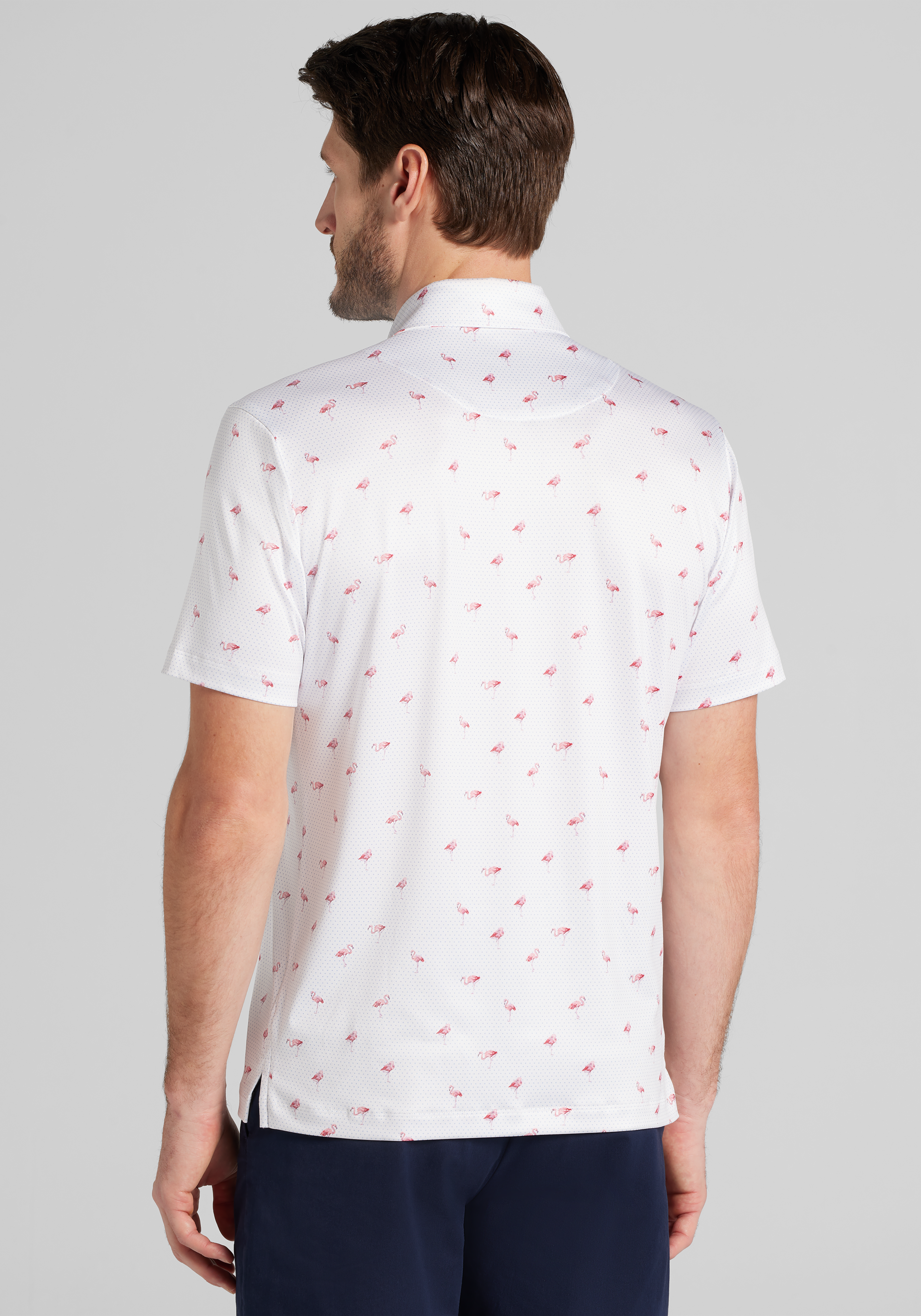 Traveler® Collection Tailored Fit Flamingo Performance Polo - Big & Tall CLEARANCE