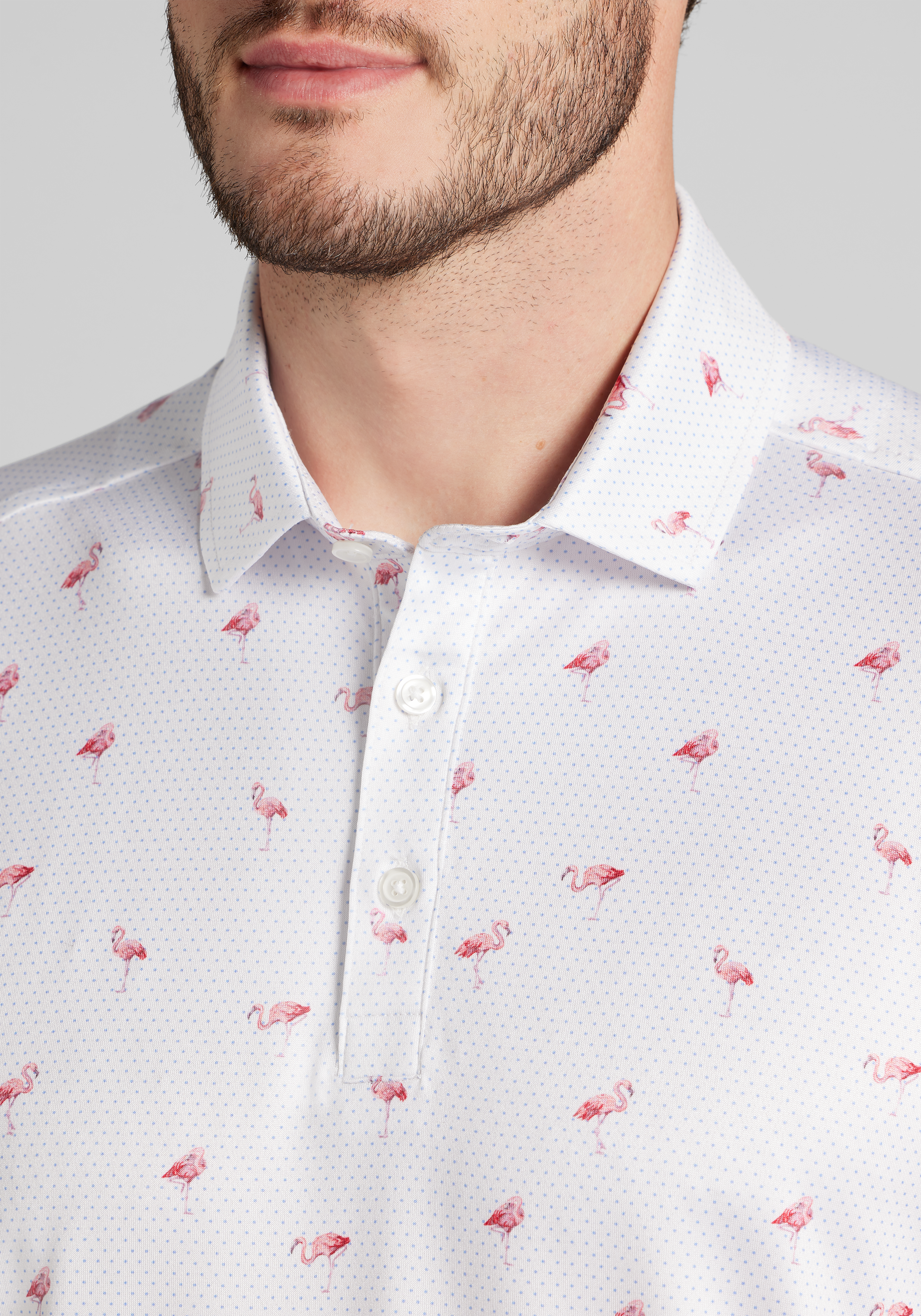 Traveler® Collection Tailored Fit Flamingo Performance Polo - Big & Tall CLEARANCE