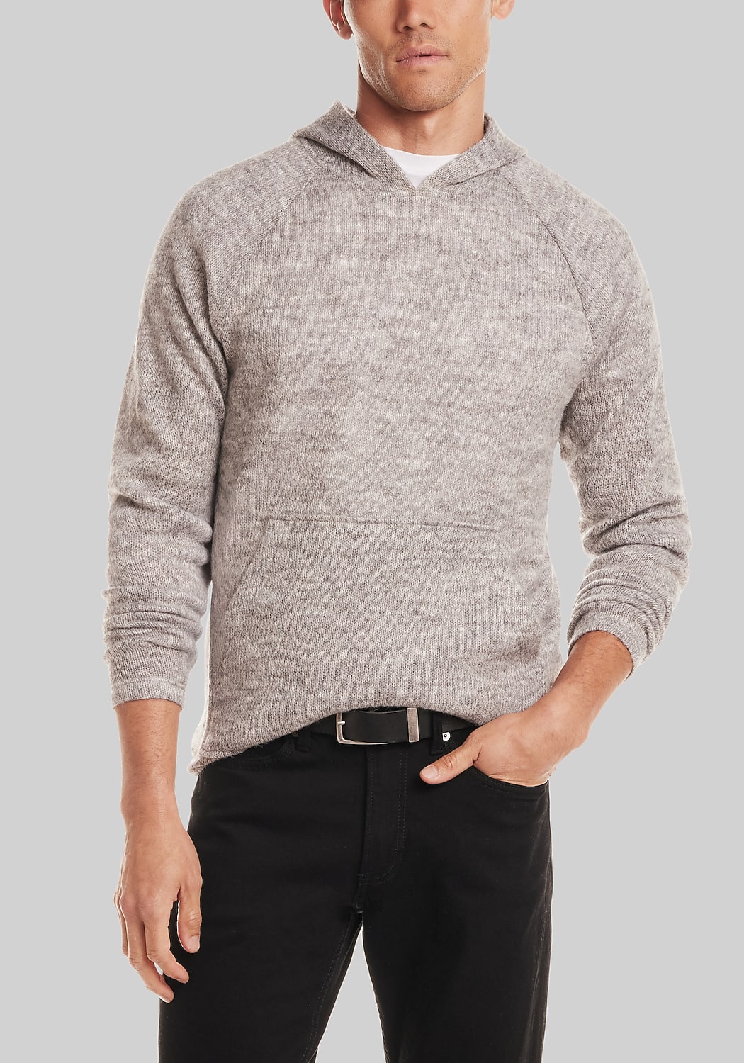 Vintage & Black Traditional Fit Knit Hoodie Sweater
