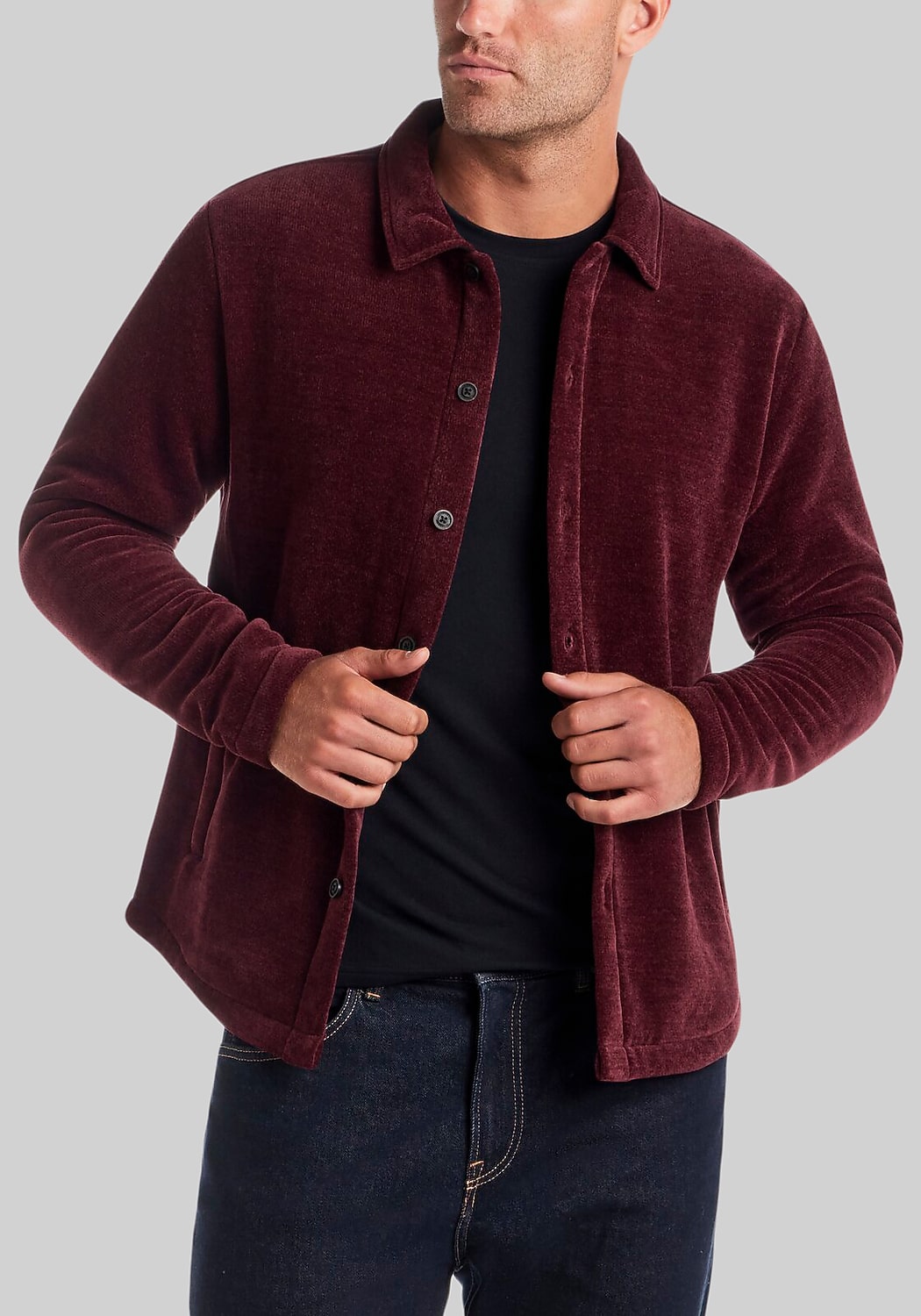 Vintage & Black Brushed Corded Shirt Jacket