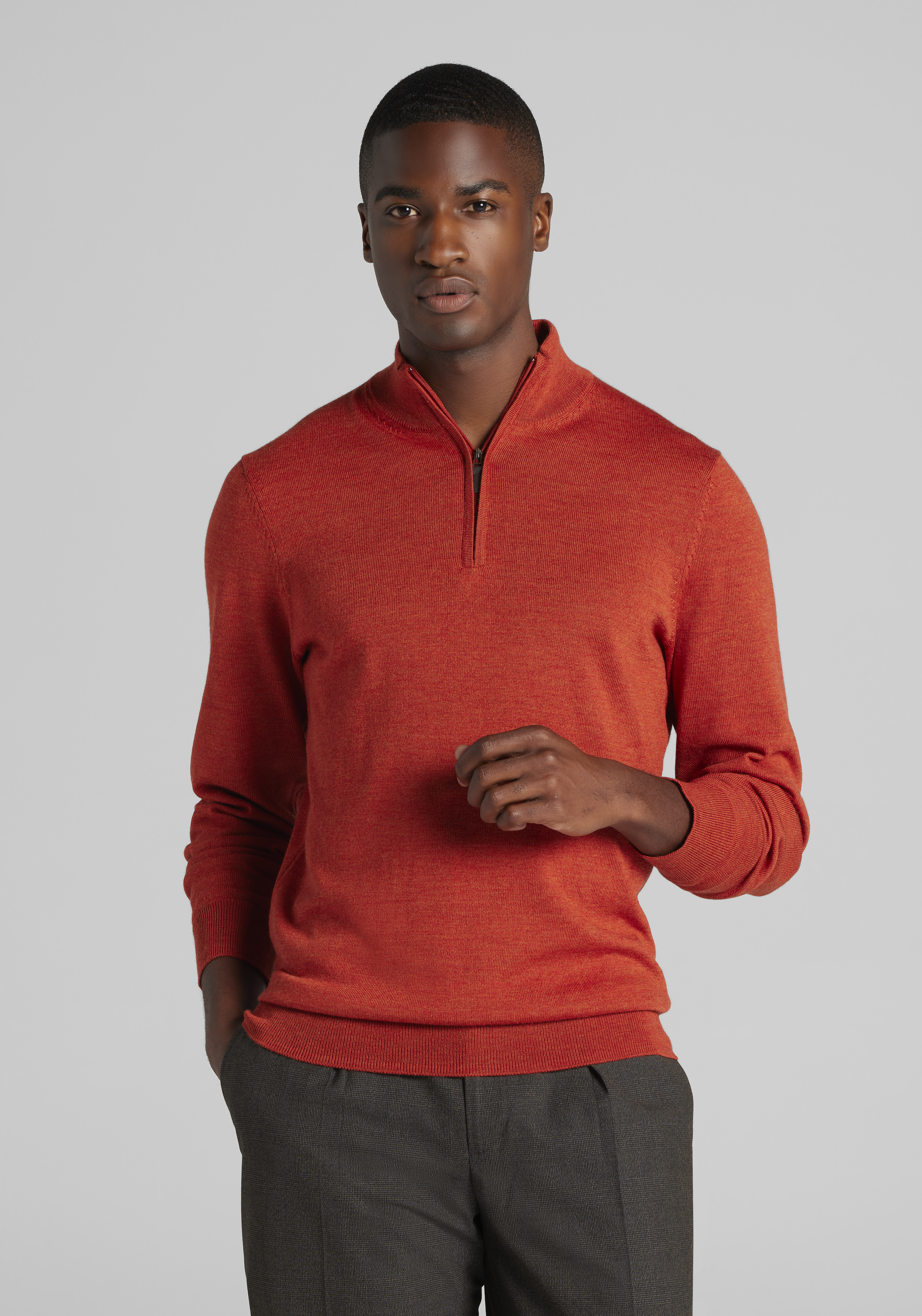 Traveler® Collection Tailored Fit Merino Blend 1/4-Zip Sweater
