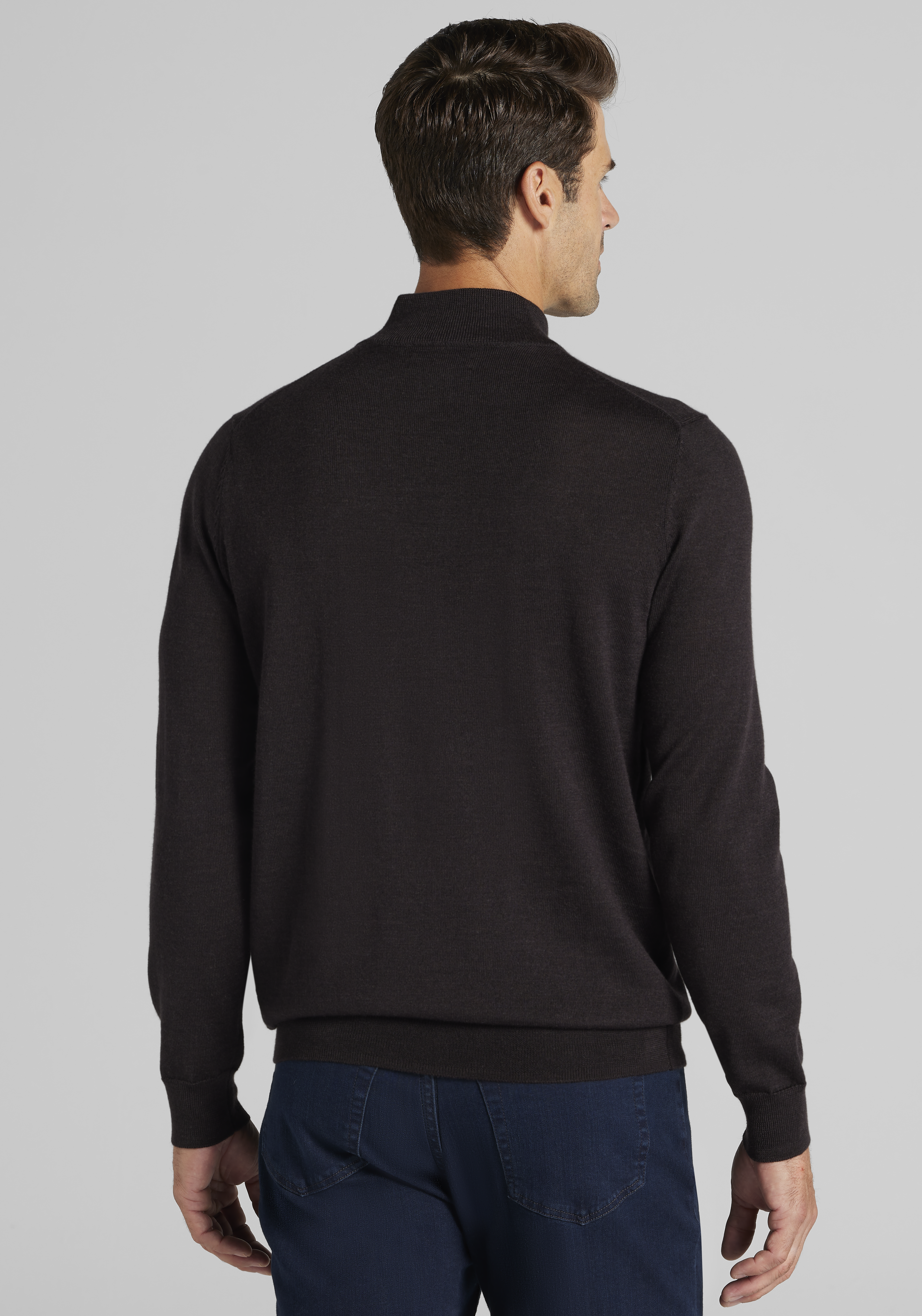 Traveler® Collection Tailored Fit Merino Blend 1/4-Zip Sweater - Big & Tall CLEARANCE