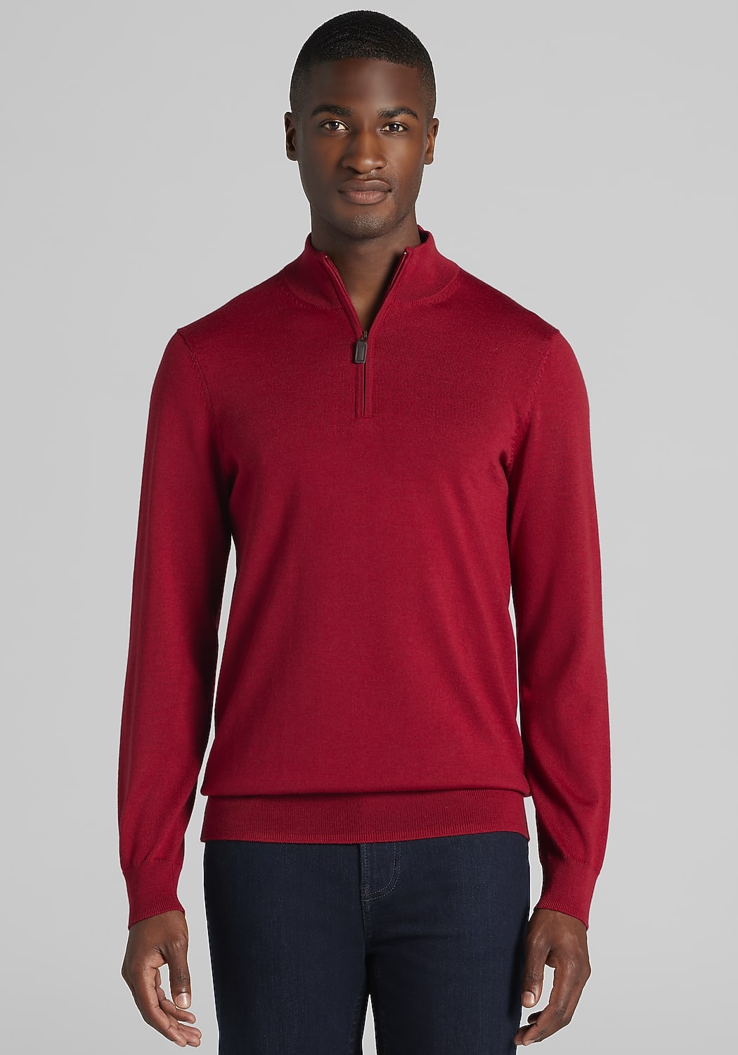 Traveler&reg; Collection Tailored Fit Merino Blend 1/4-Zip Sweater
