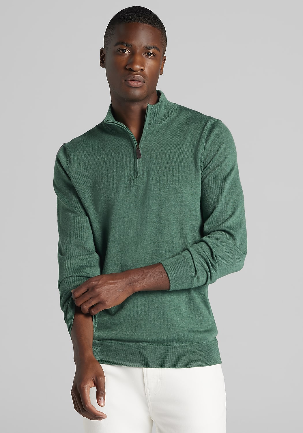 Traveler&reg; Collection Tailored Fit Merino Blend 1/4-Zip Sweater CLEARANCE