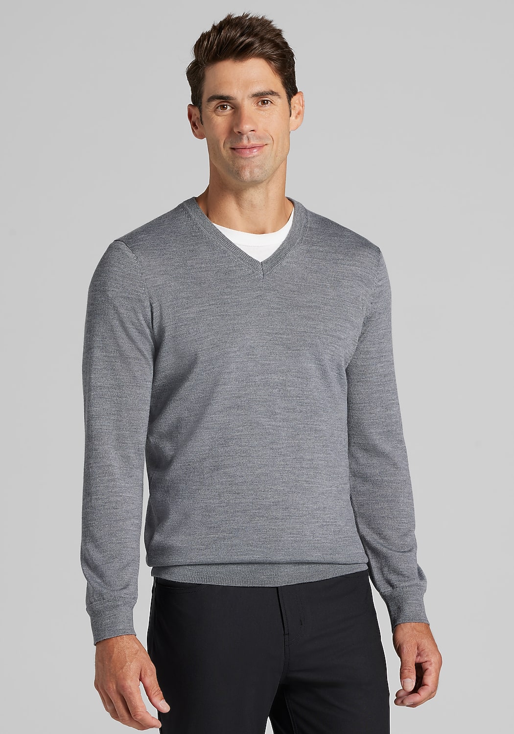 Traveler&reg; Performance Tailored Fit Merino V-Neck Sweater - Big & Tall