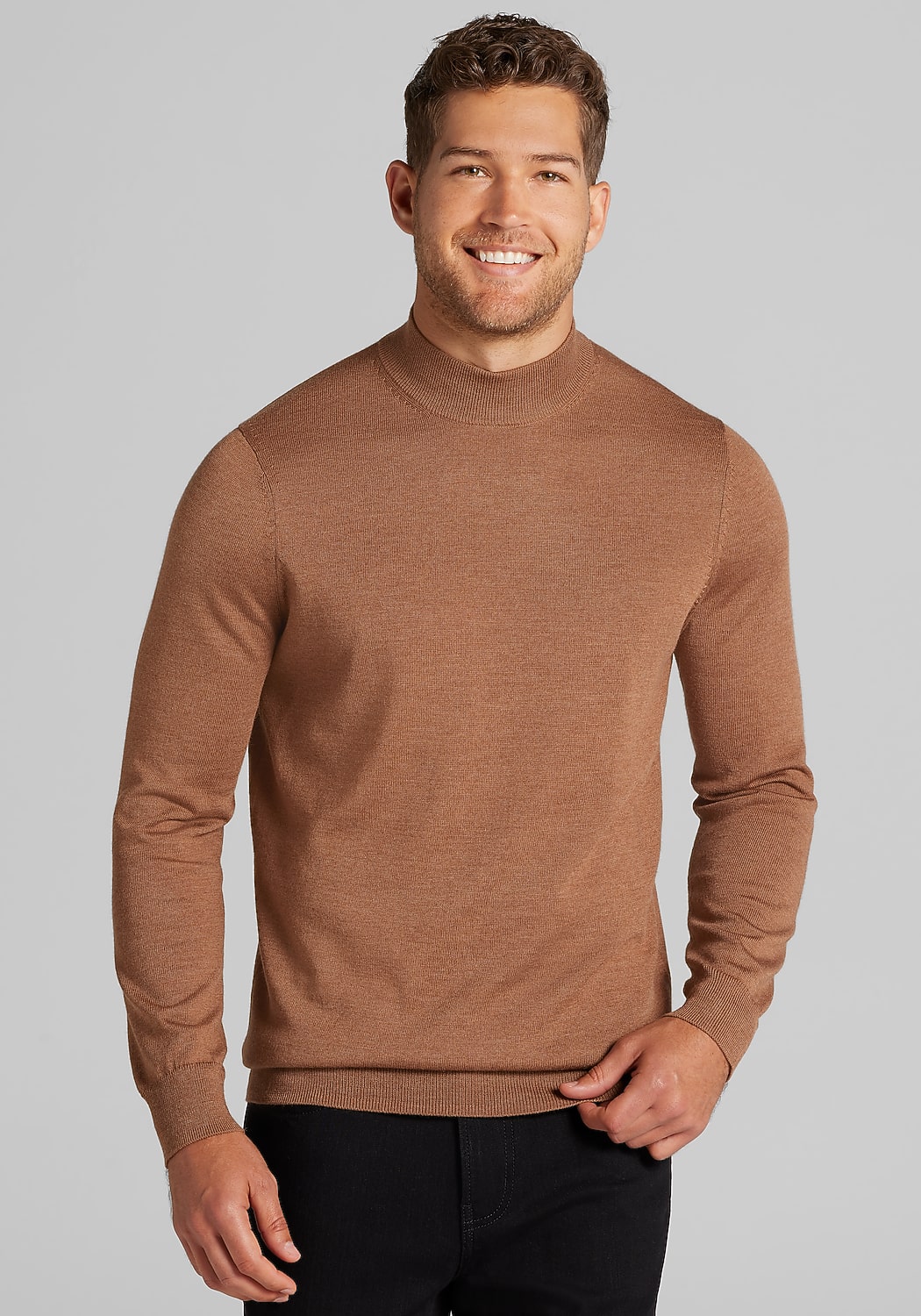 Traveler&reg; Performance Tailored Fit Merino Blend Mock Neck Sweater