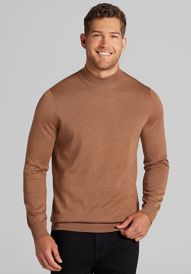 Traveler® Performance Tailored Fit Merino Blend Mock Neck Sweater