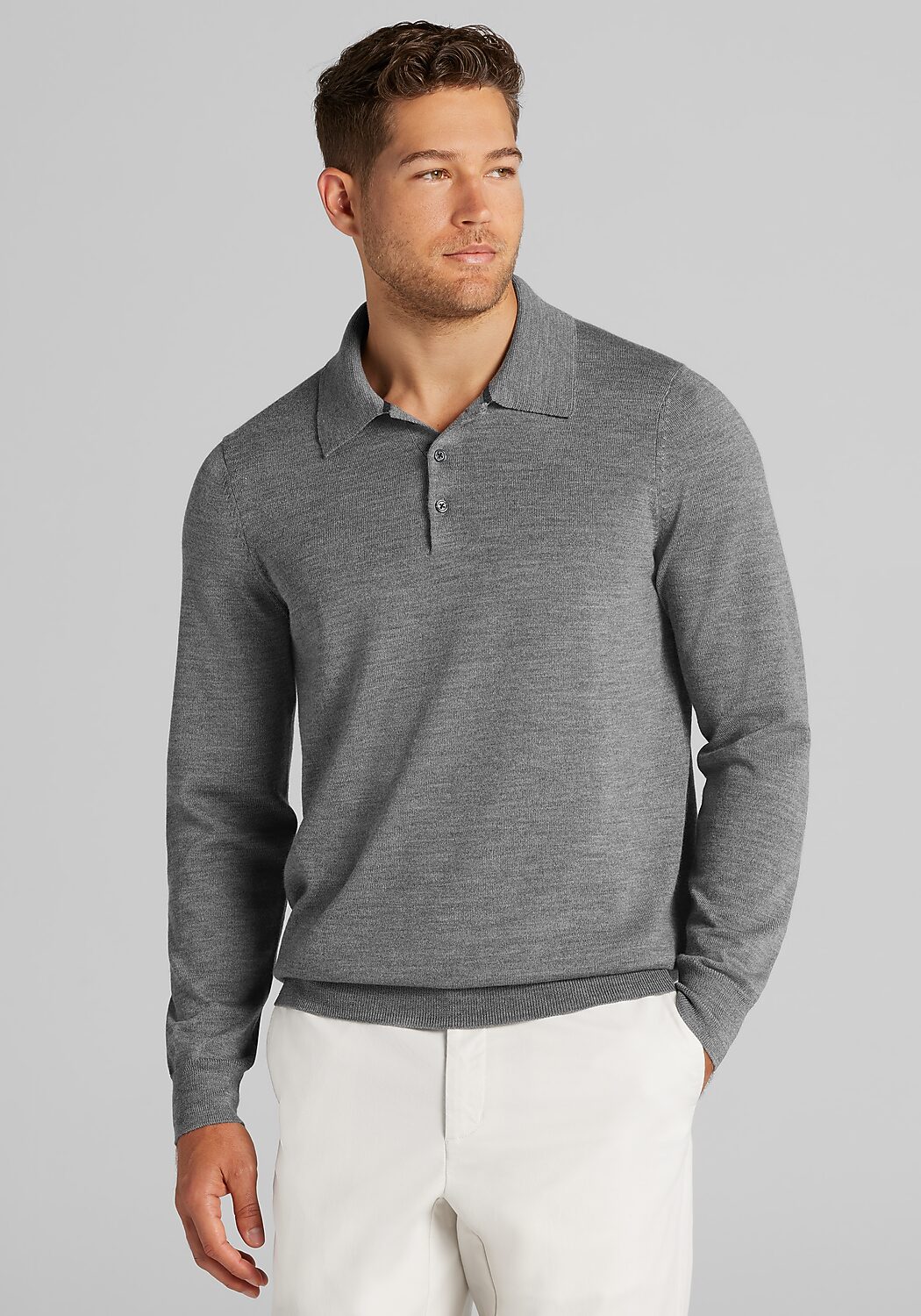 Traveler&reg; Performance Tailored Fit Merino Polo Sweater - Big & Tall CLEARANCE