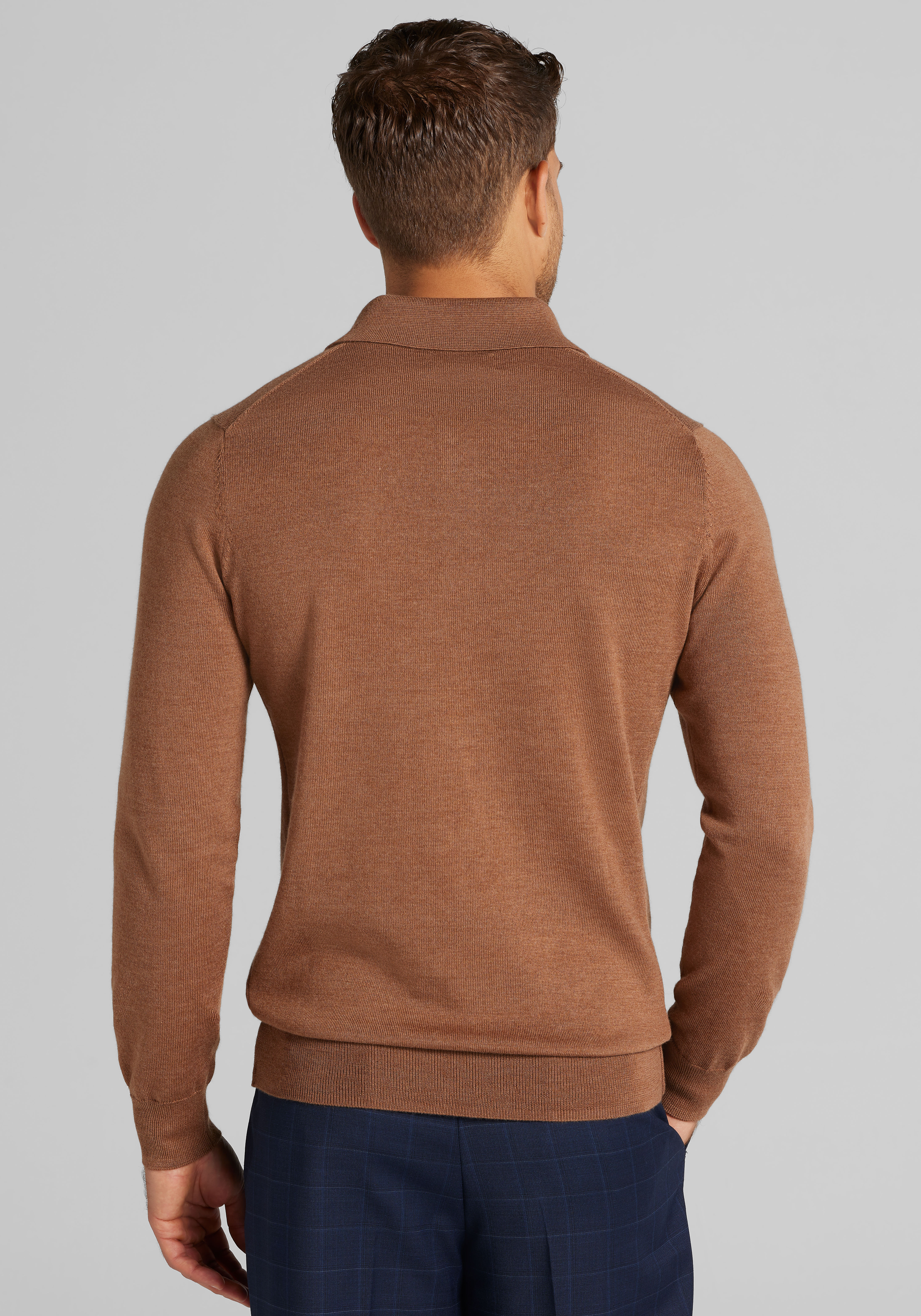 Traveler® Performance Tailored Fit Merino Polo Sweater - Big & Tall CLEARANCE