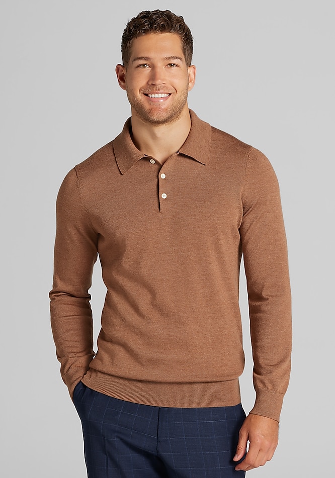 Traveler® Performance Tailored Fit Merino Polo Sweater - Big