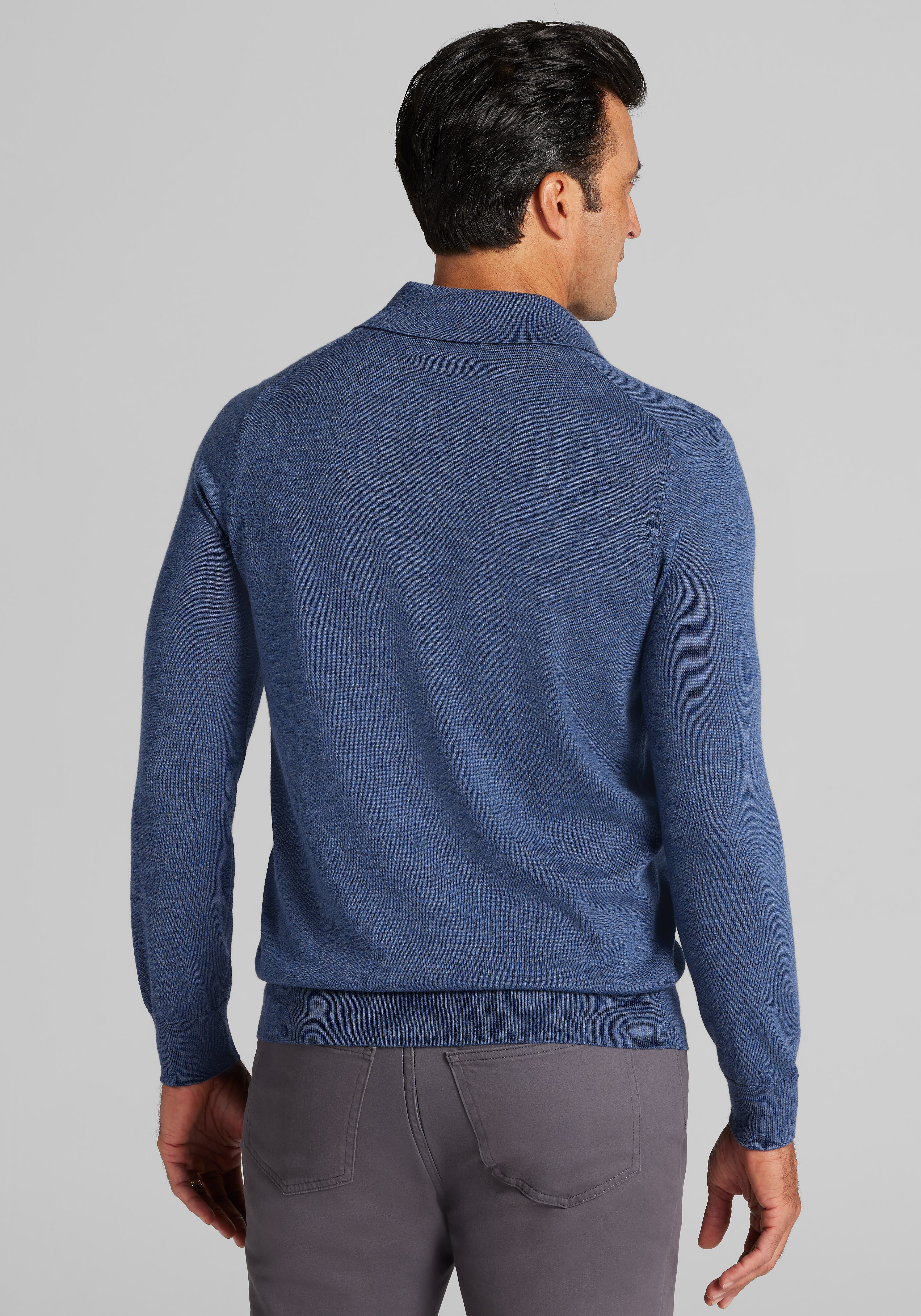 Traveler® Performance Tailored Fit Merino Polo Sweater - Big & Tall CLEARANCE