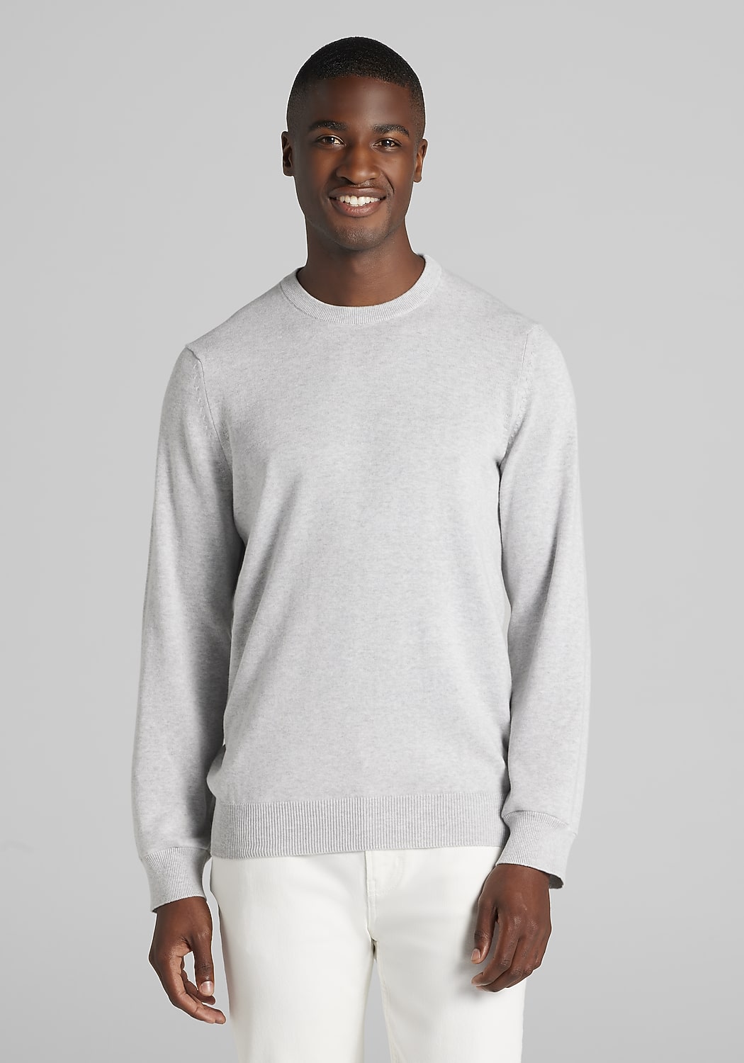 Jos. A. Bank Tailored Fit Heathered Crew Neck Sweater