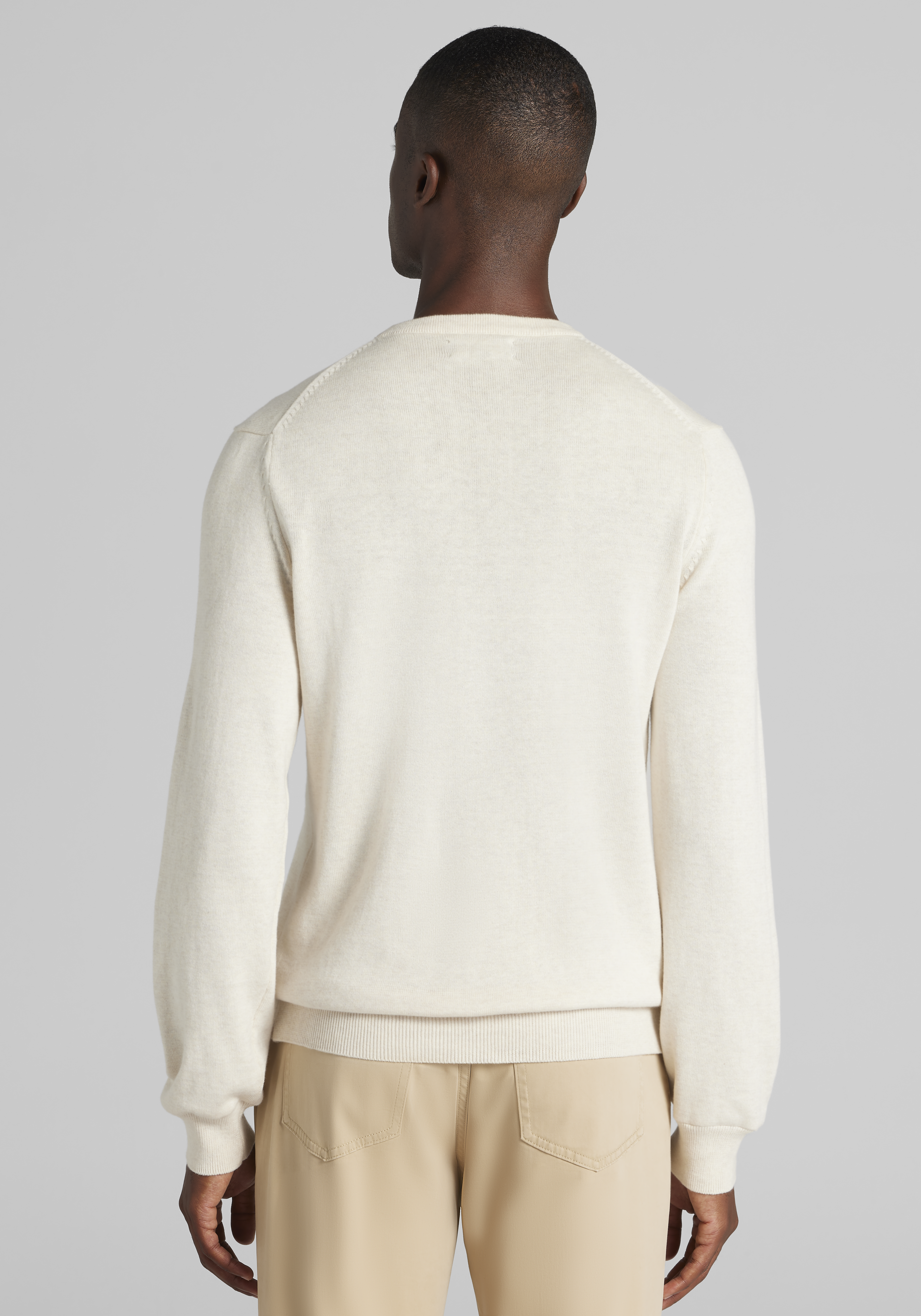 Jos. A. Bank Tailored Fit Heathered Pima Cotton Crew Neck Sweater - Big & Tall CLEARANCE