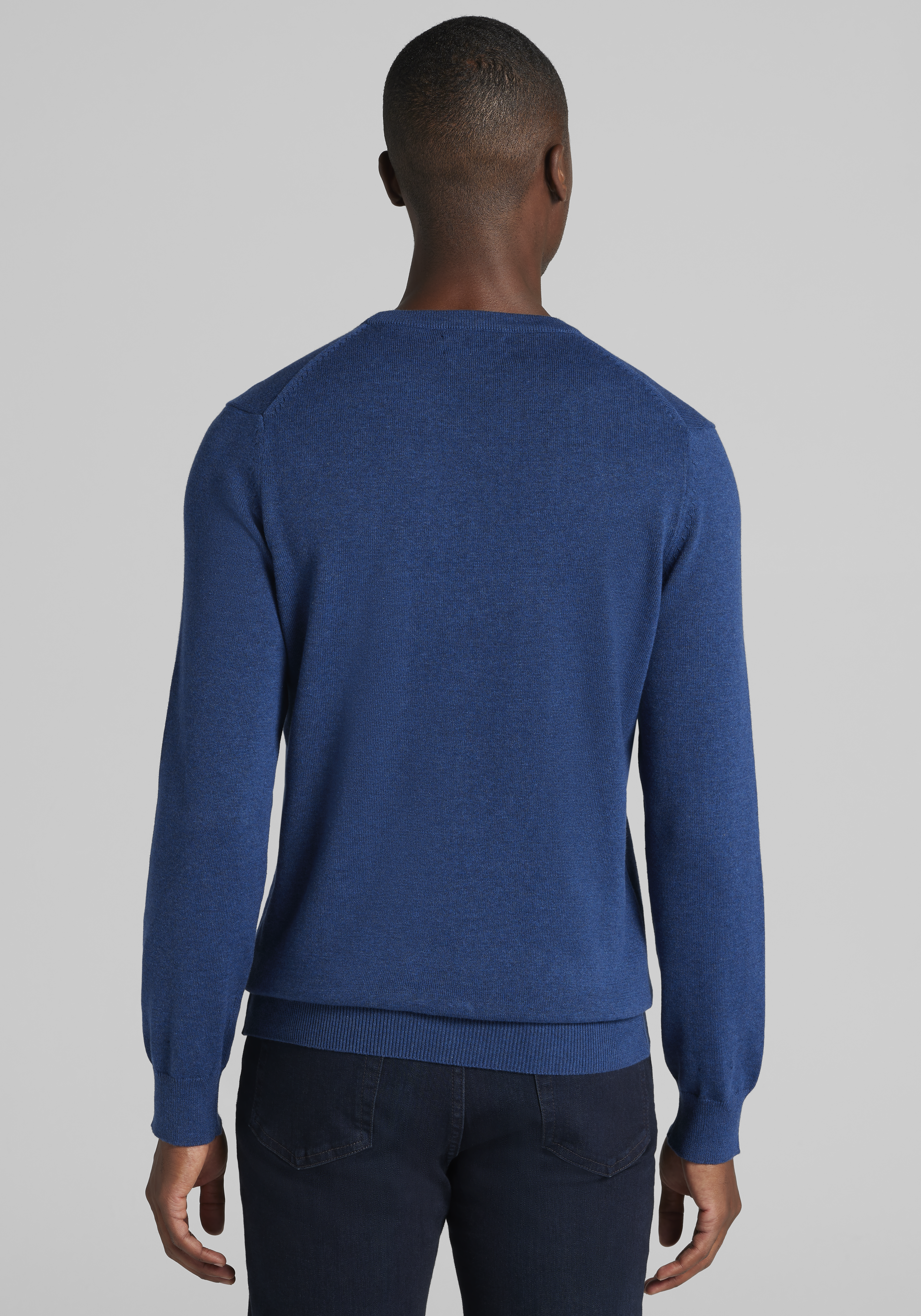 Jos. A. Bank Tailored Fit Heathered Pima Cotton Crew Neck Sweater CLEARANCE