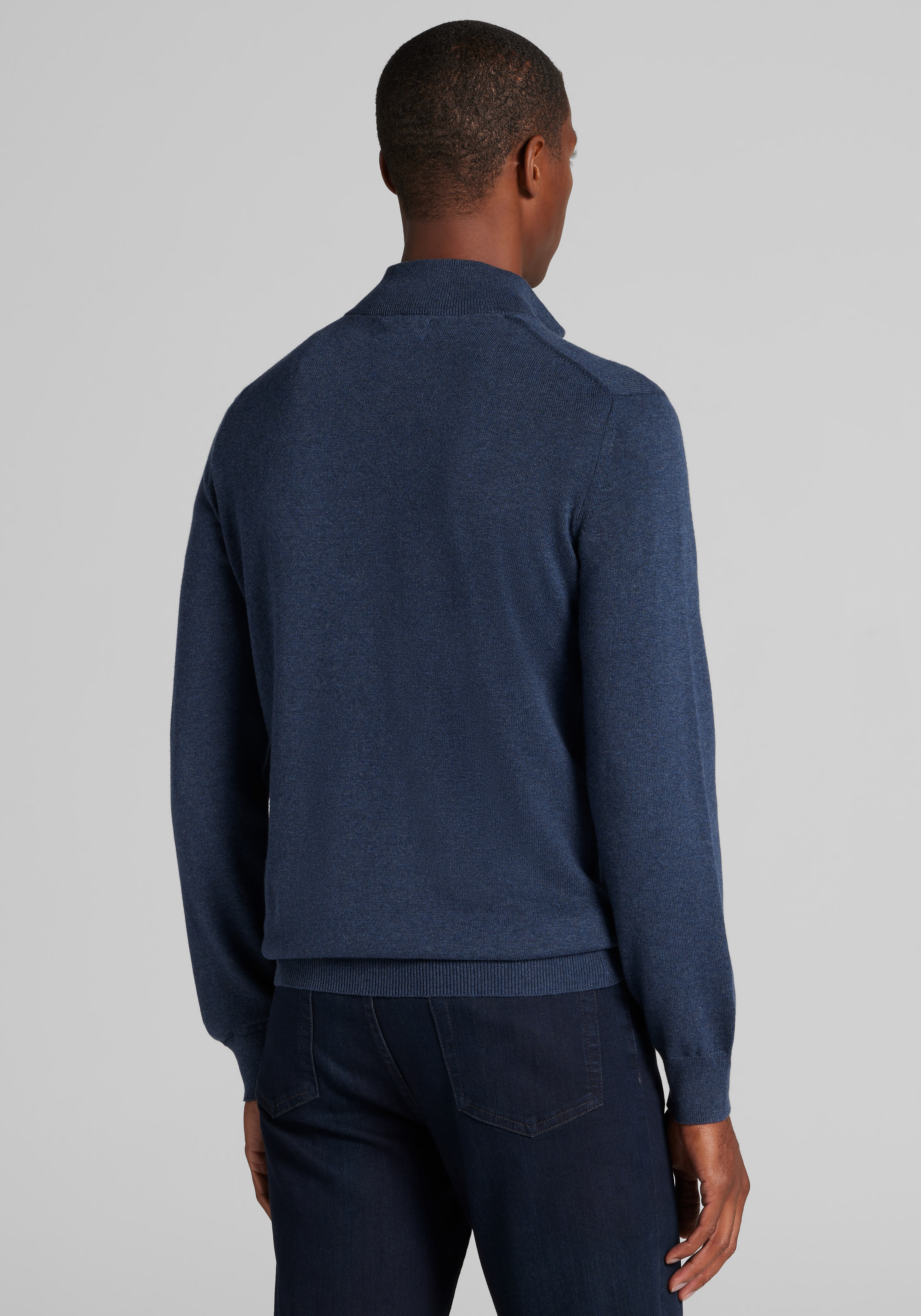 Jos. A. Bank Tailored Fit Pima Cotton 1/4 Zip Sweater