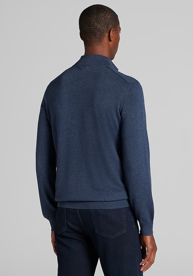 Jos. A. Bank Tailored Fit Pima Cotton 1/4 Zip Sweater - Big & Tall
