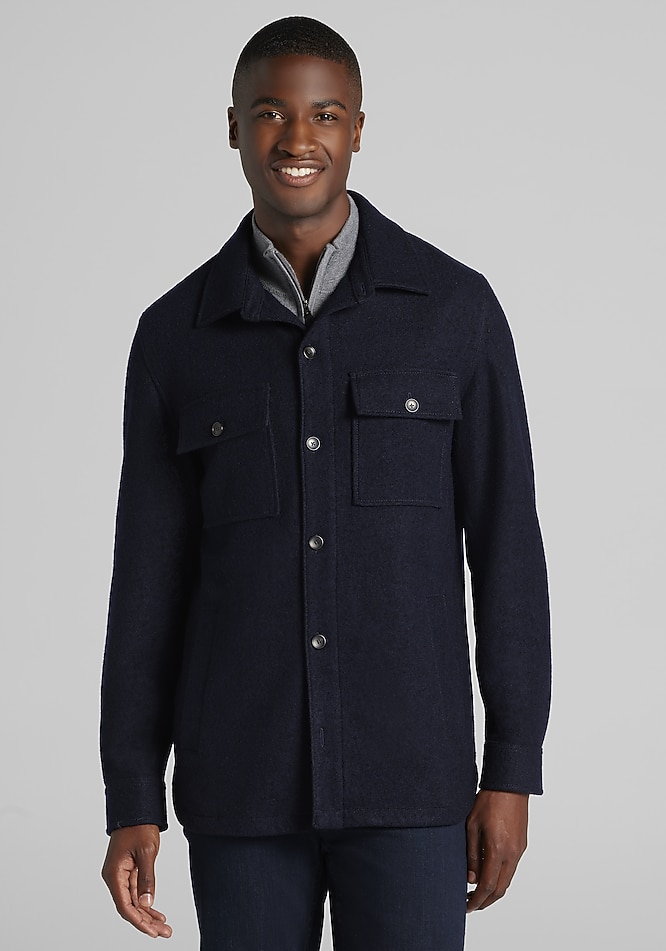 Jos. A. Bank Tailored Fit Boucle Knit Shirt Jacket CLEARANCE - All