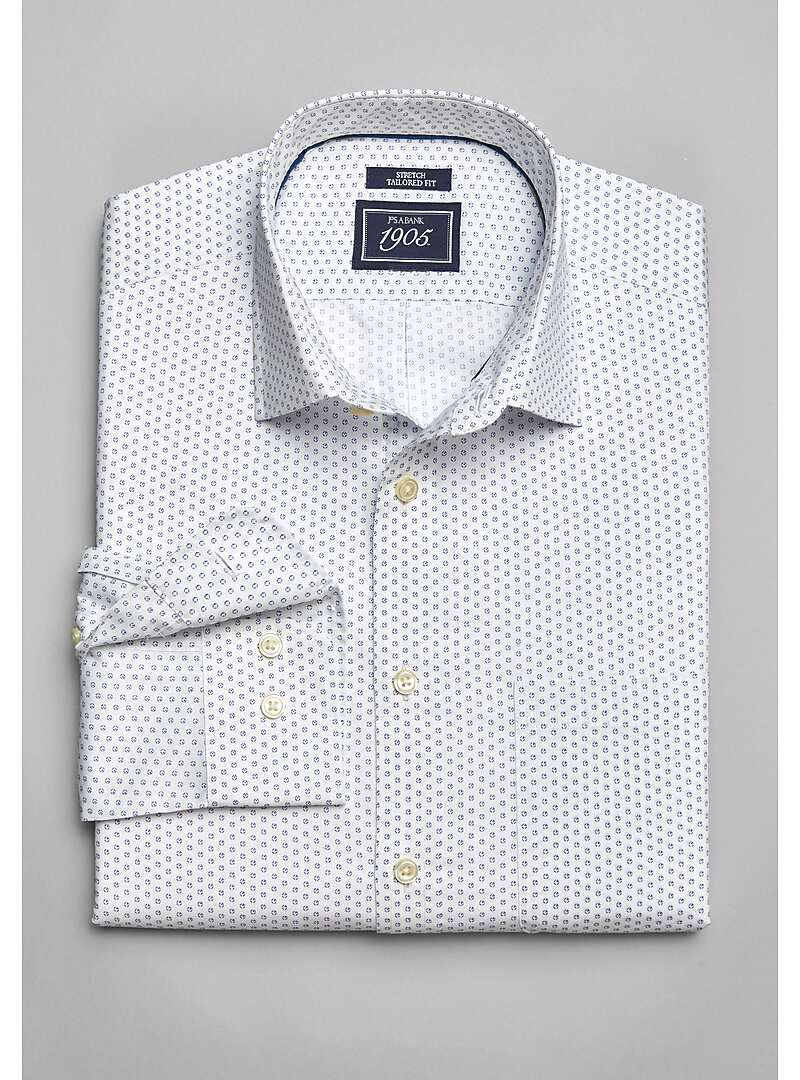 1905 Navy Collection Tailored Fit Spread Collar Circle Dot Sportshirt