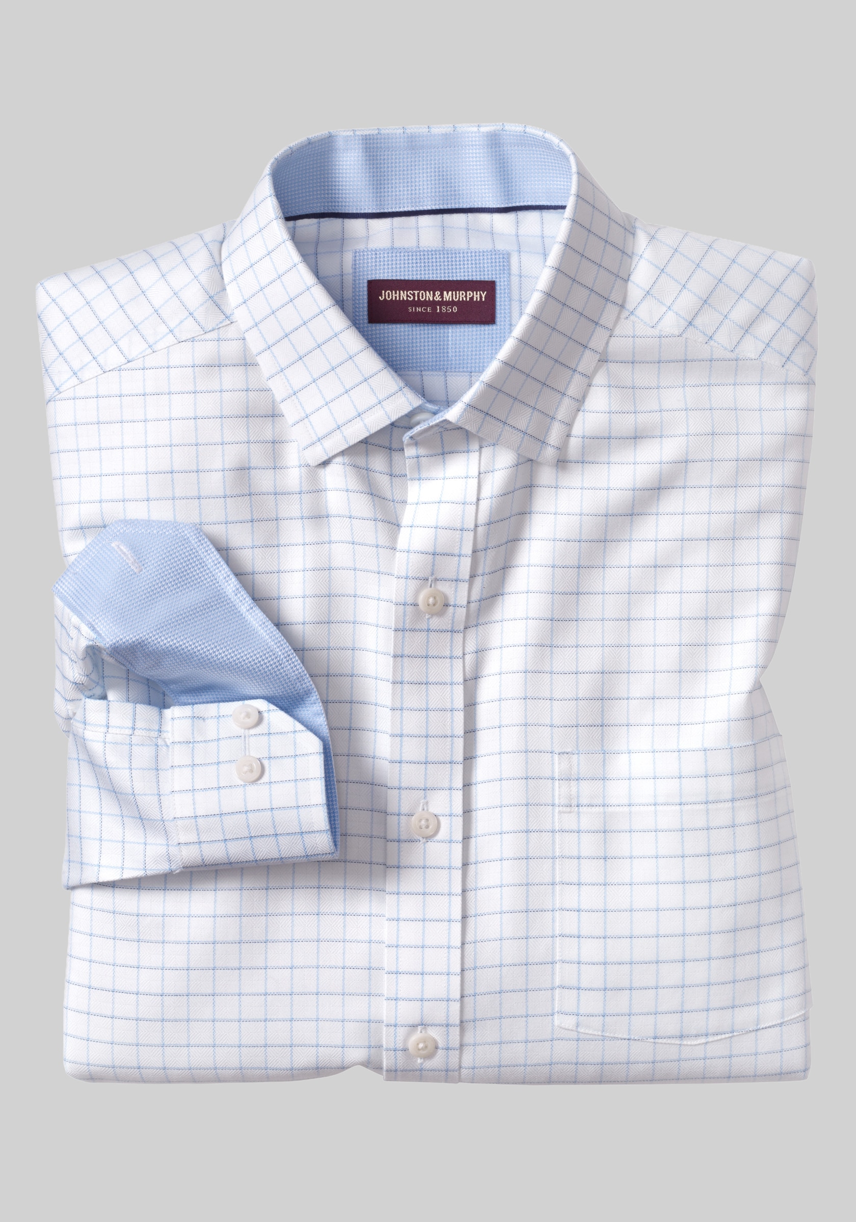Men's Casual Tops, Johnston & Murphy Tailored Fit Non-Iron Cotton Sportshirt - Jos A Bank