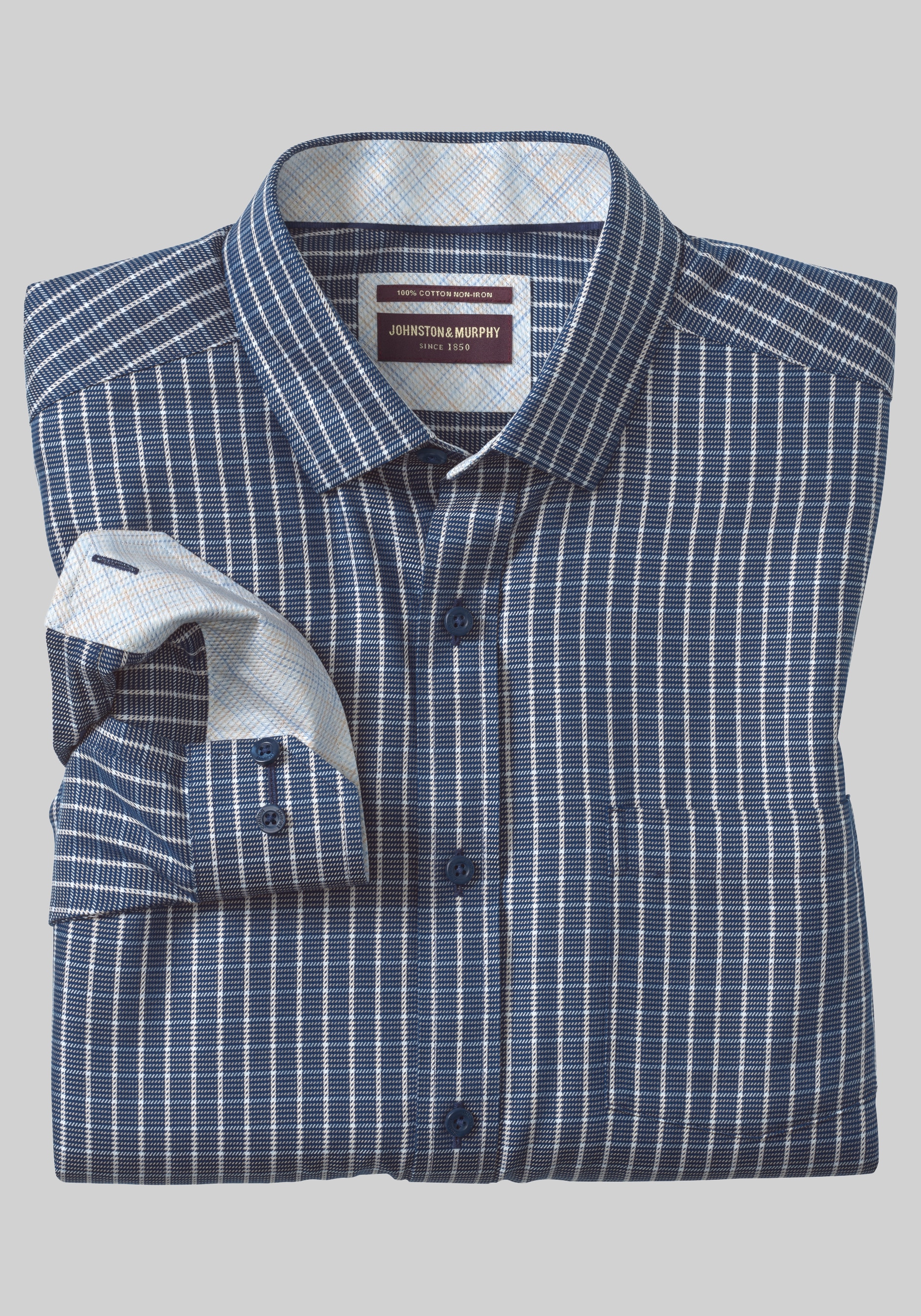 Men's Casual Tops, Johnston & Murphy Tailored Fit Non-Iron Cotton Sportshirt - Jos A Bank