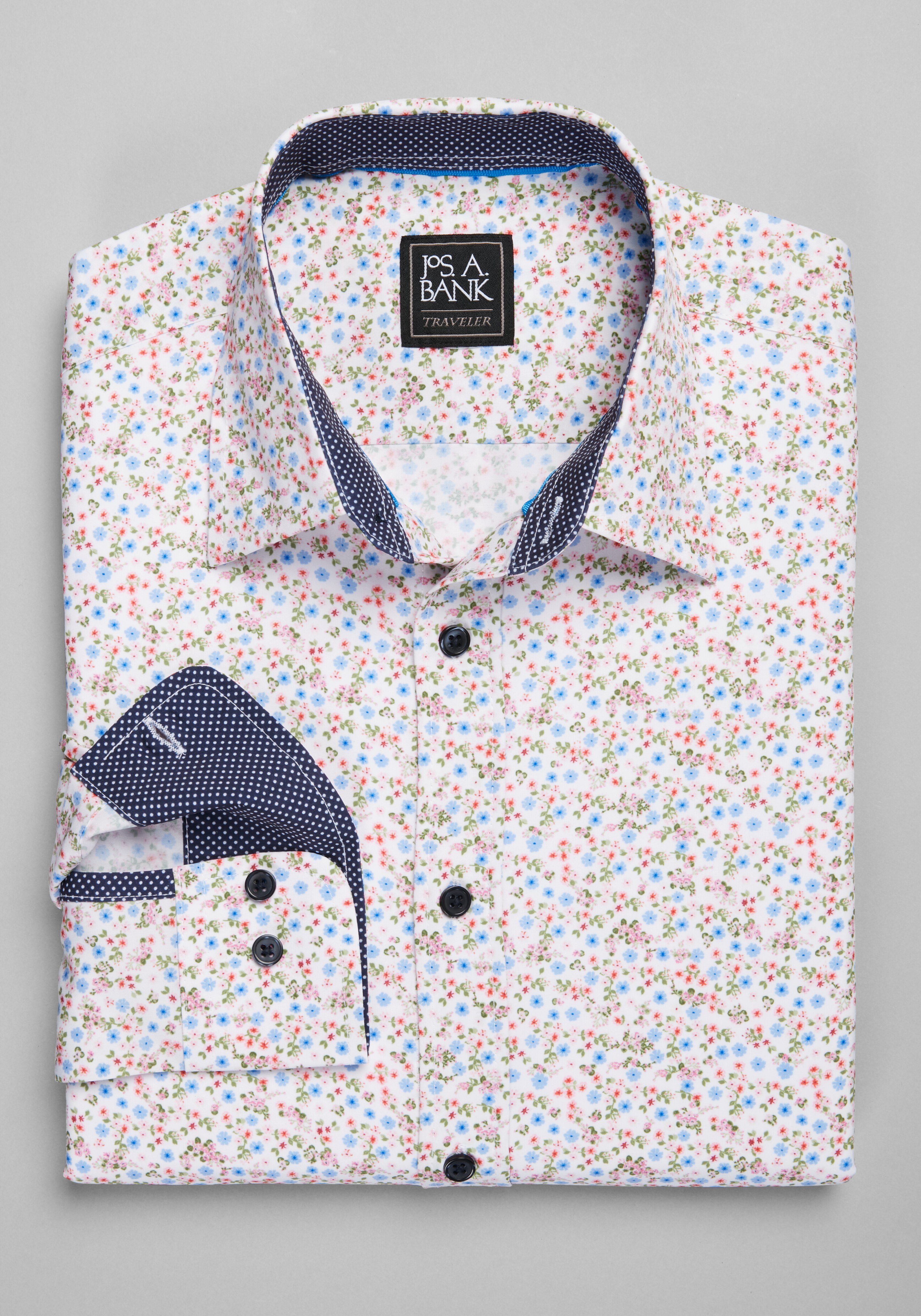 white floral dress shirt