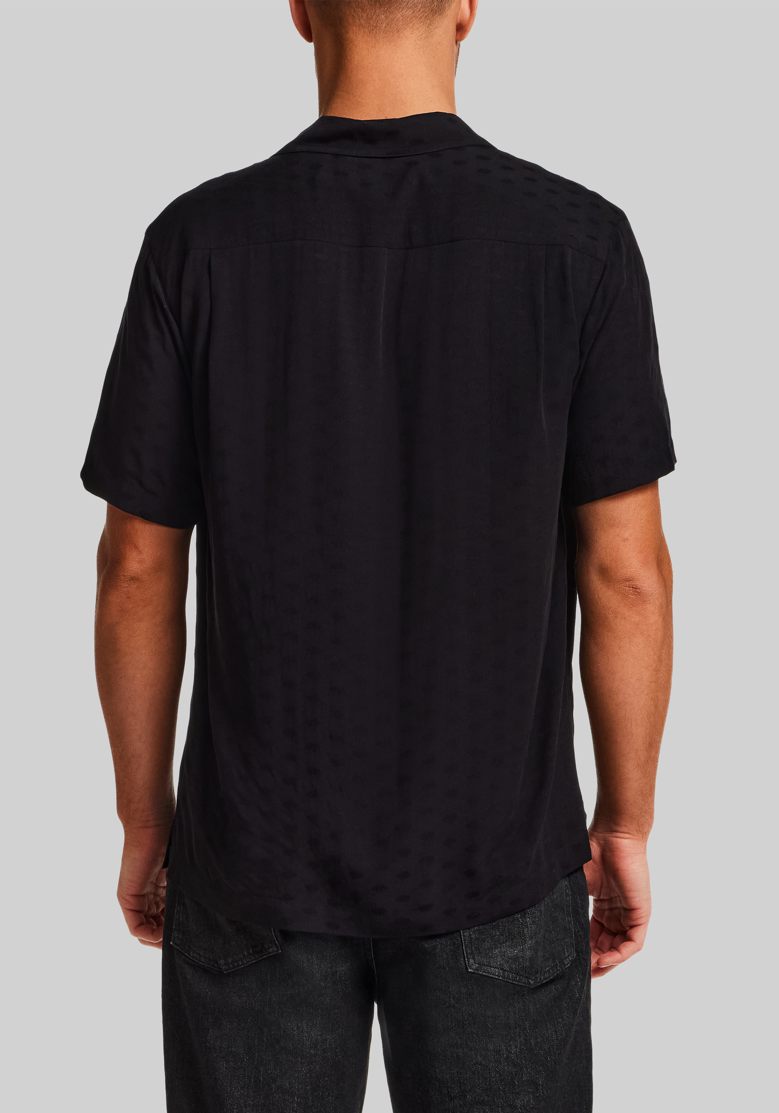 Vintage & Black Traditional Fit Dobby Short-Sleeve Camp Shirt