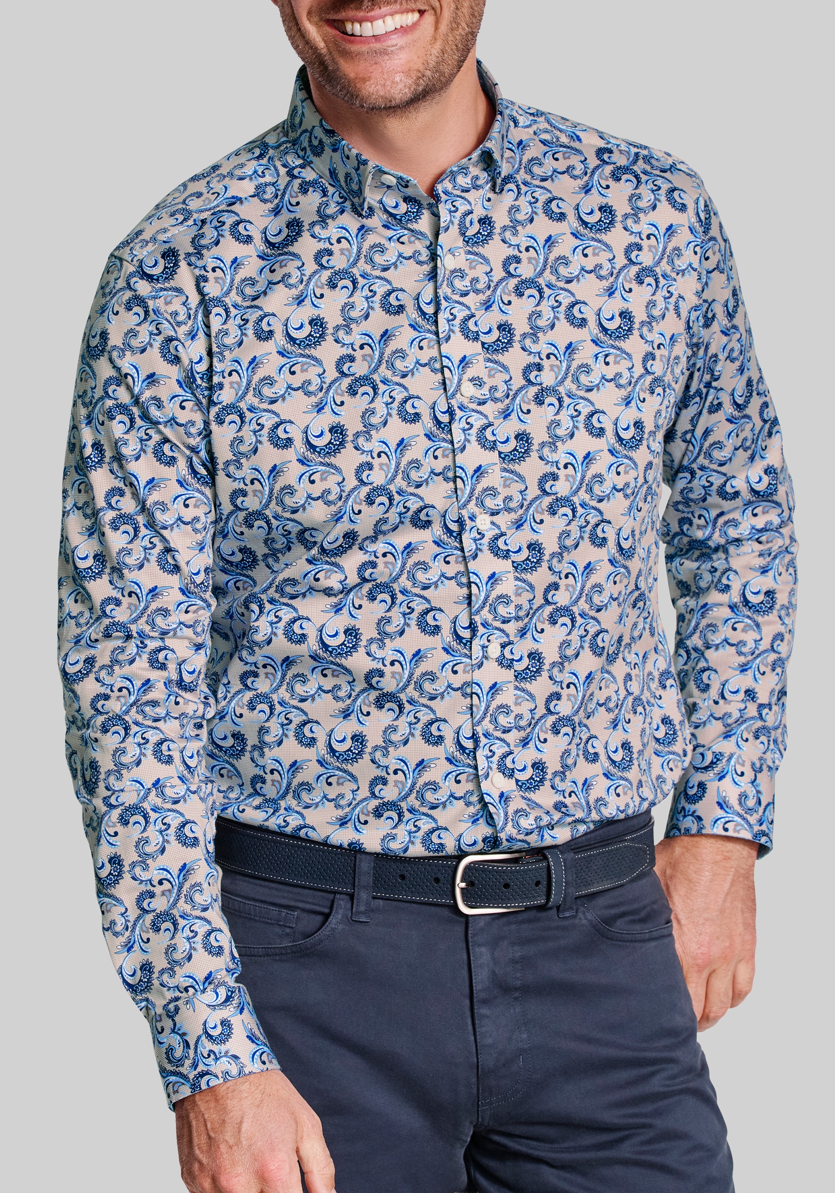 Johnston & Murphy Tailored Fit Stylized Paisley Sportshirt