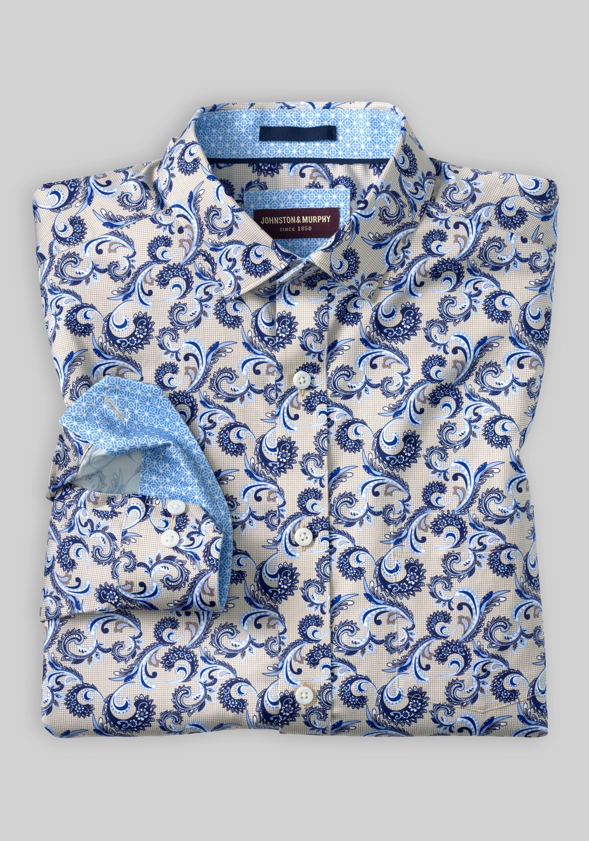 Johnston & Murphy Tailored Fit Stylized Paisley Sportshirt