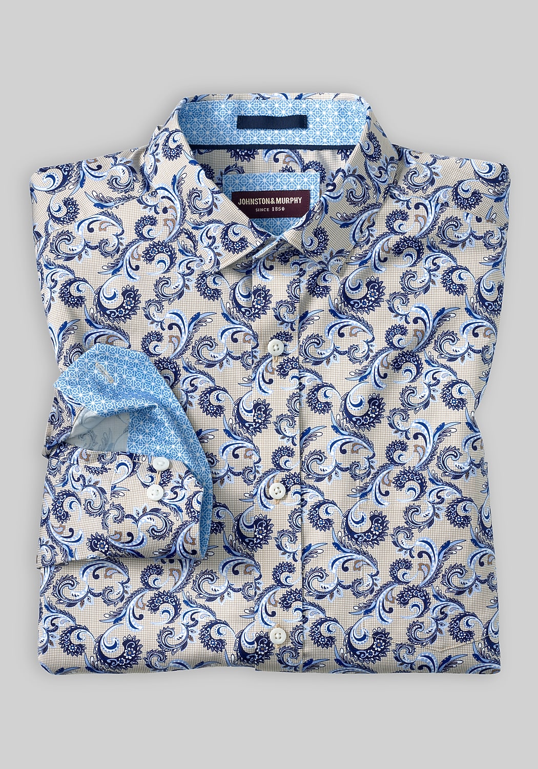 Johnston & Murphy Tailored Fit Stylized Paisley Sportshirt