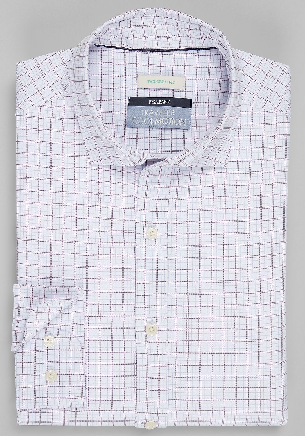 Traveler&reg; Collection Tailored Fit Small Check 4-Way Stretch Sportshirt - Big & Tall