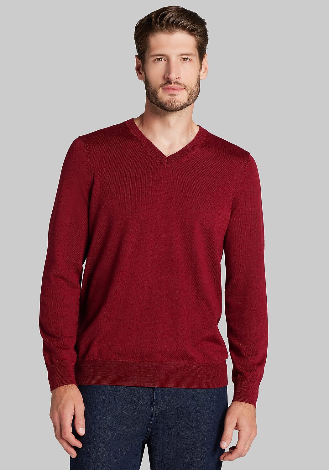 Traveler® Collection Tailored Fit Merino Wool V-Neck Sweater