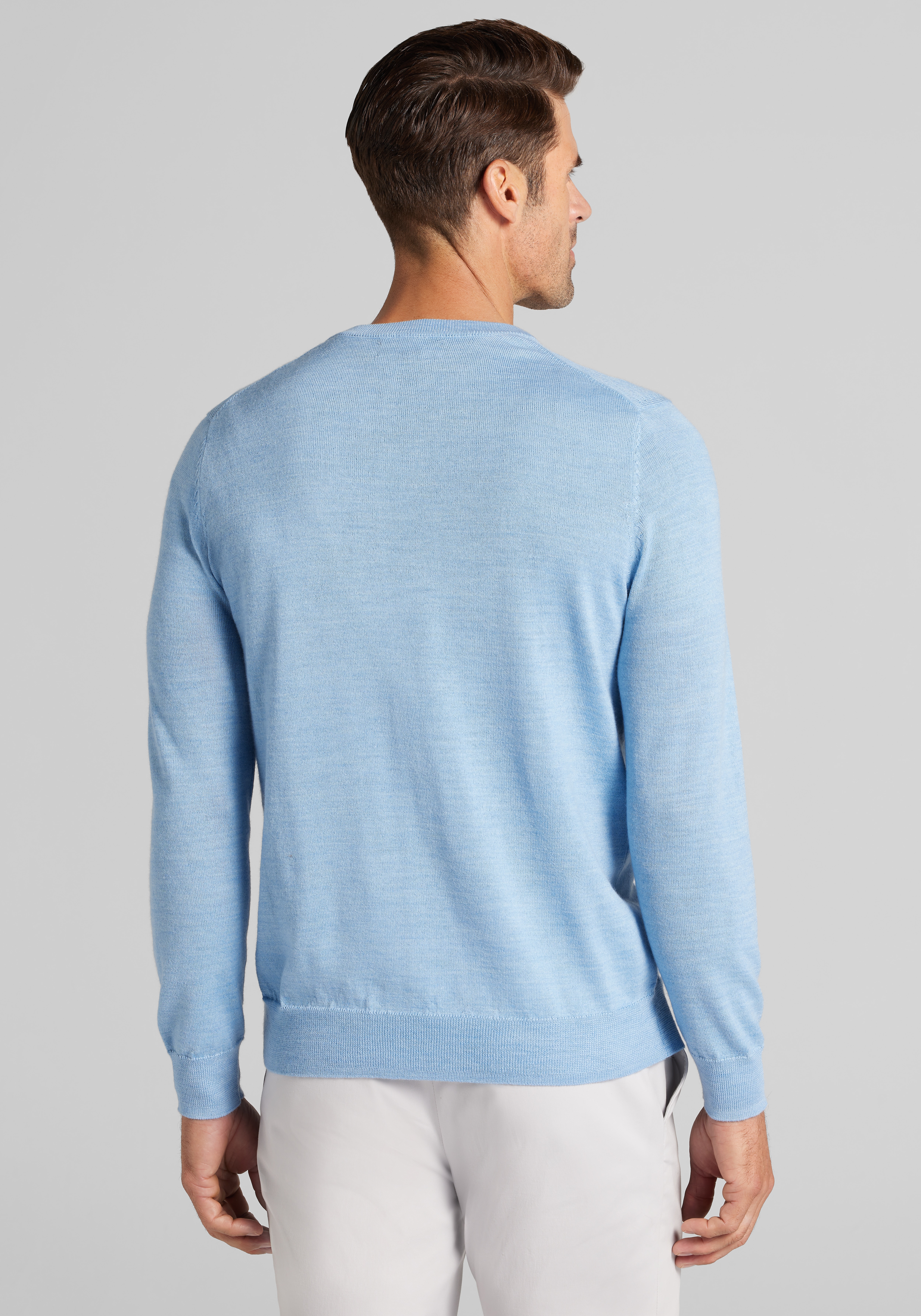 Traveler® Collection Tailored Fit Merino Wool Blend V-Neck Sweater