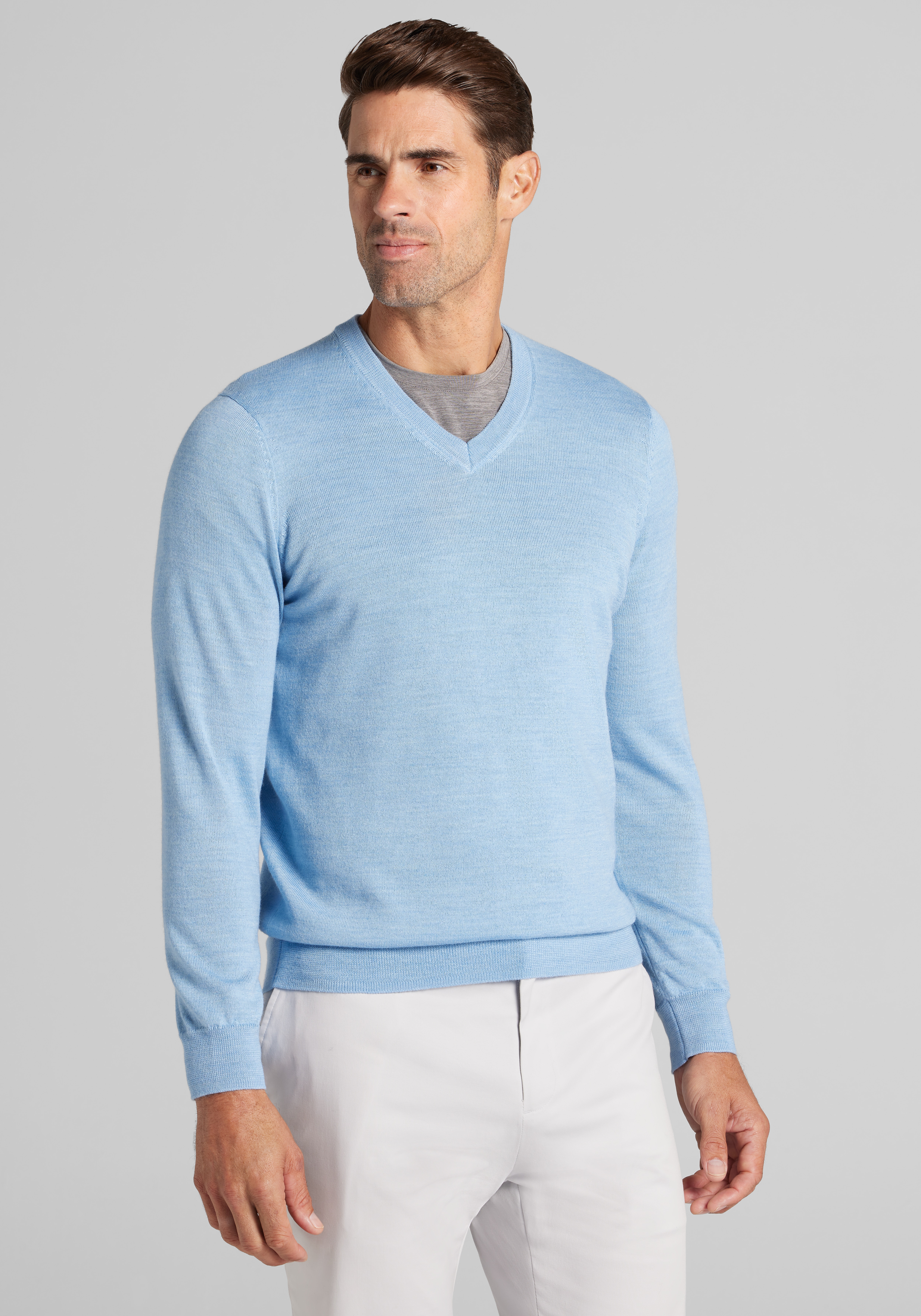 Men's New!, Traveler® Collection Tailored Fit V-Neck Sweater - Jos A Bank