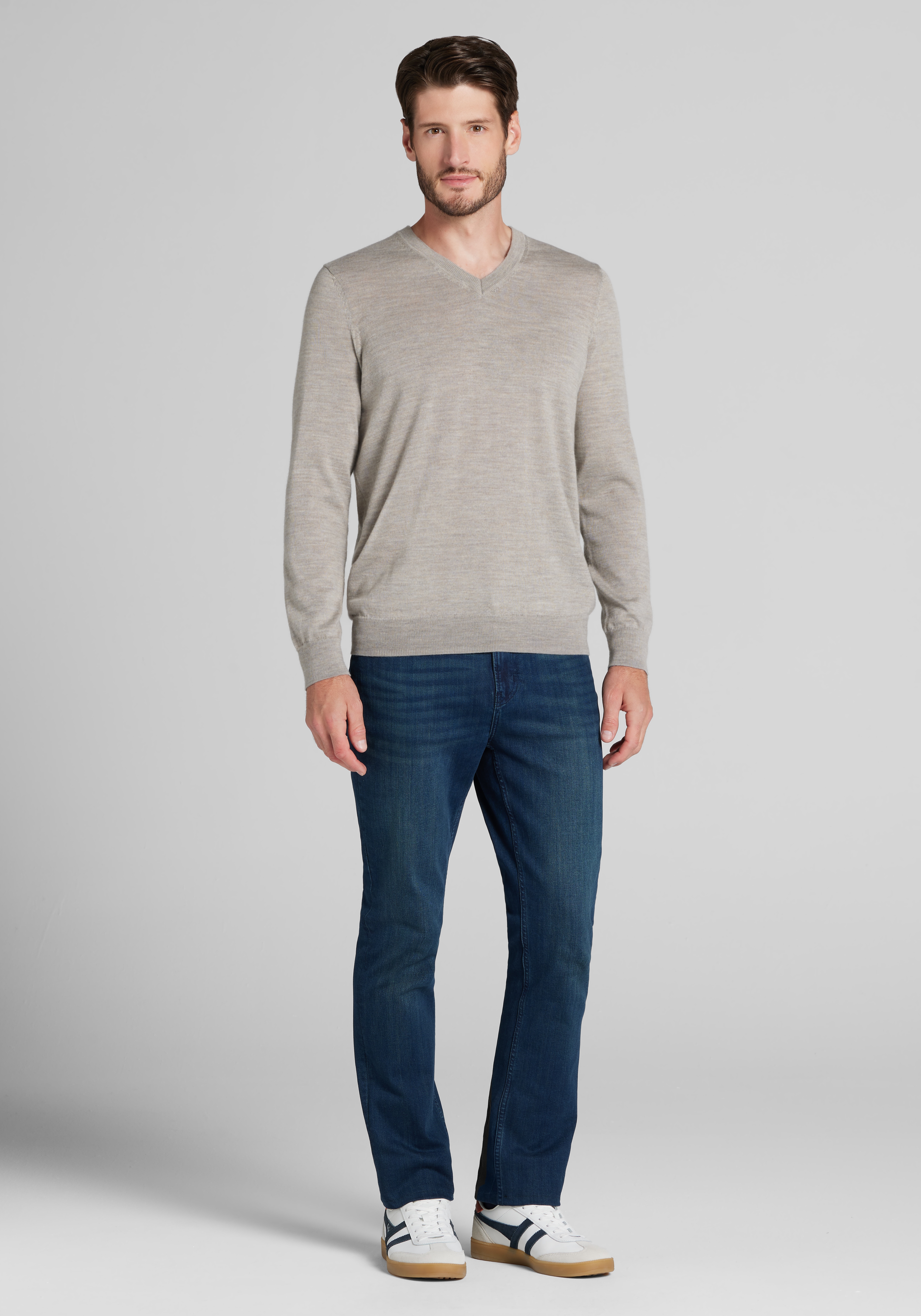 Traveler® Collection Tailored Fit V-Neck Merino Sweater