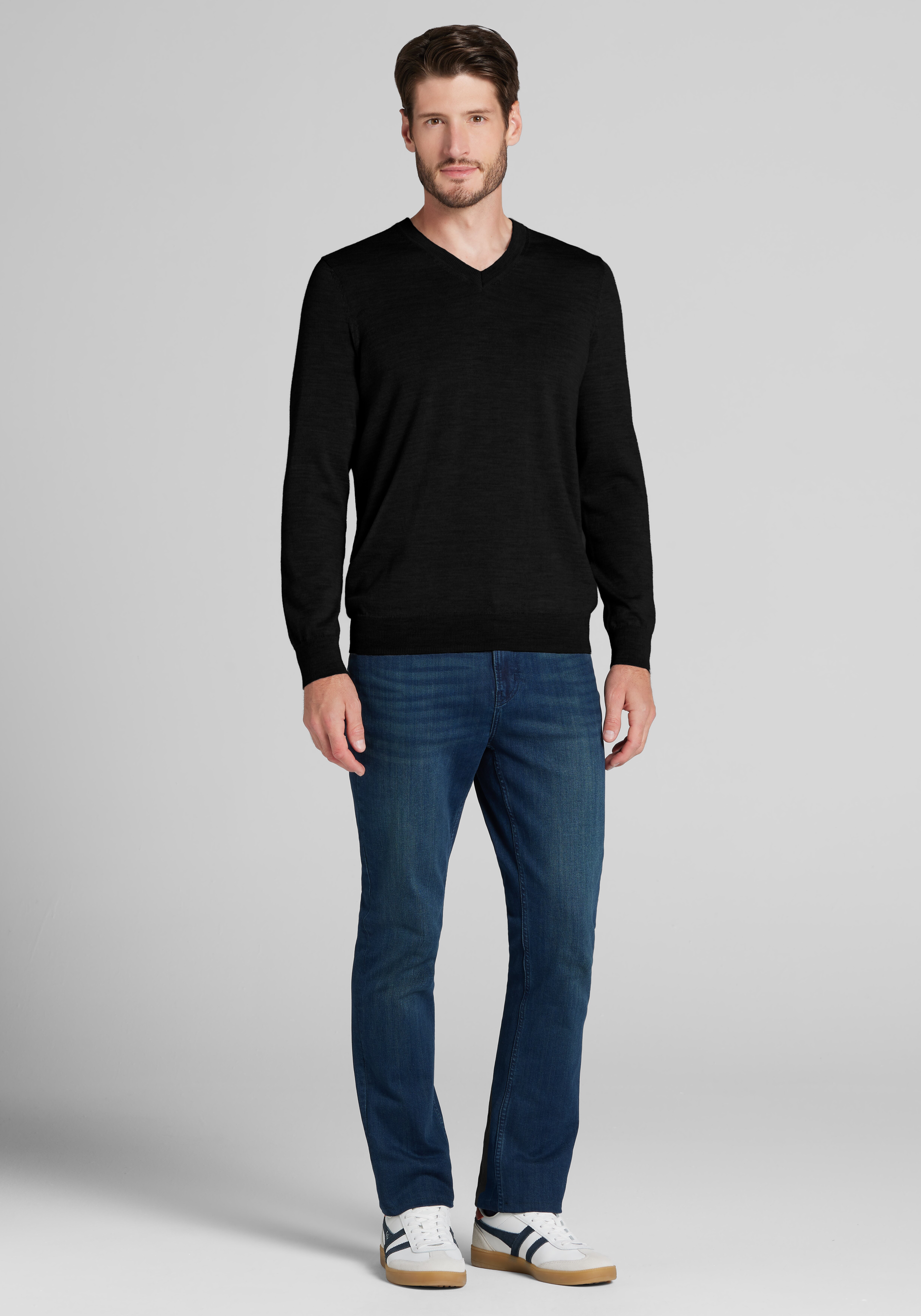 Traveler® Collection Tailored Fit V-Neck Merino Sweater