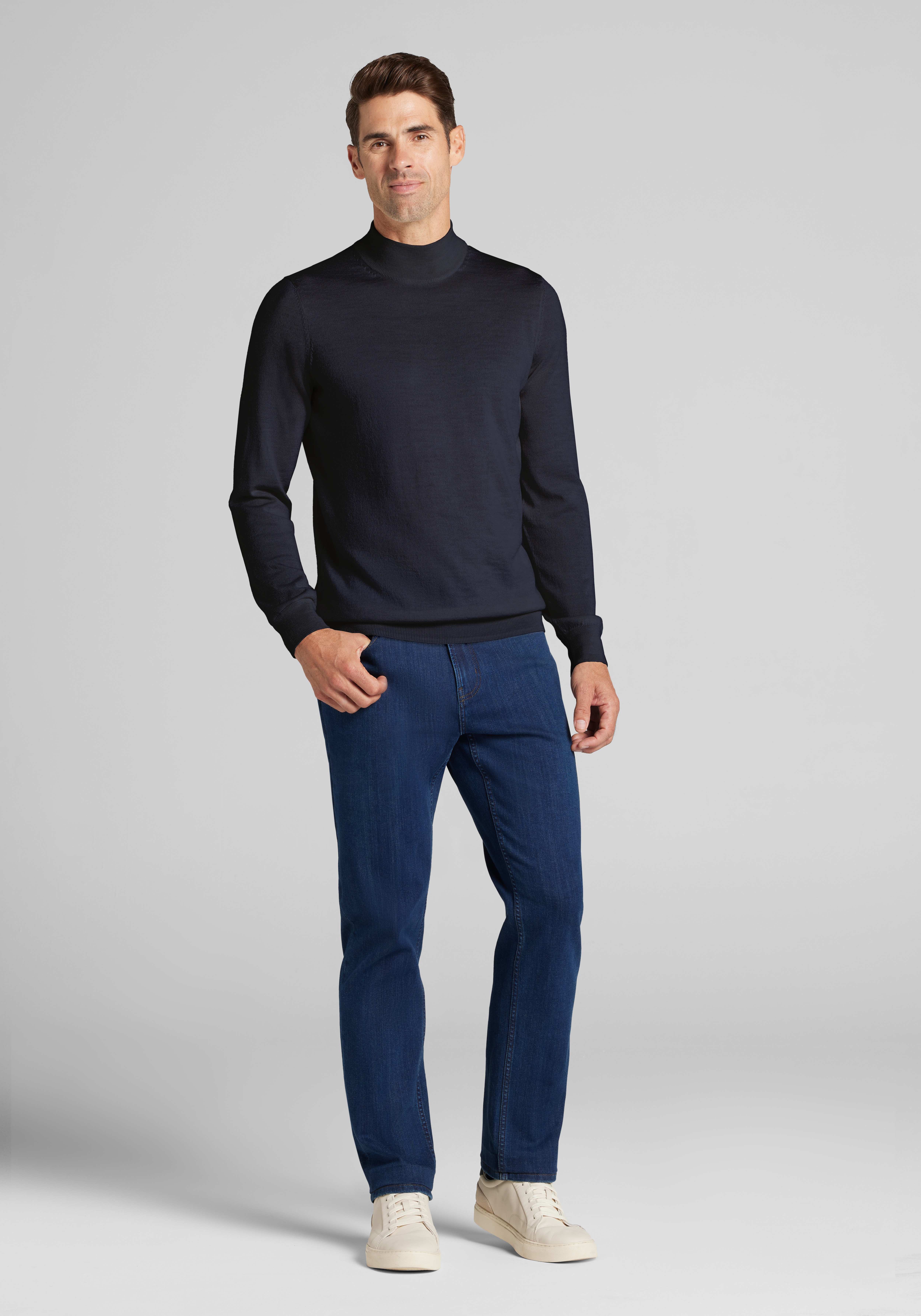 Traveler® Collection Merino Wool Mock Neck Sweater