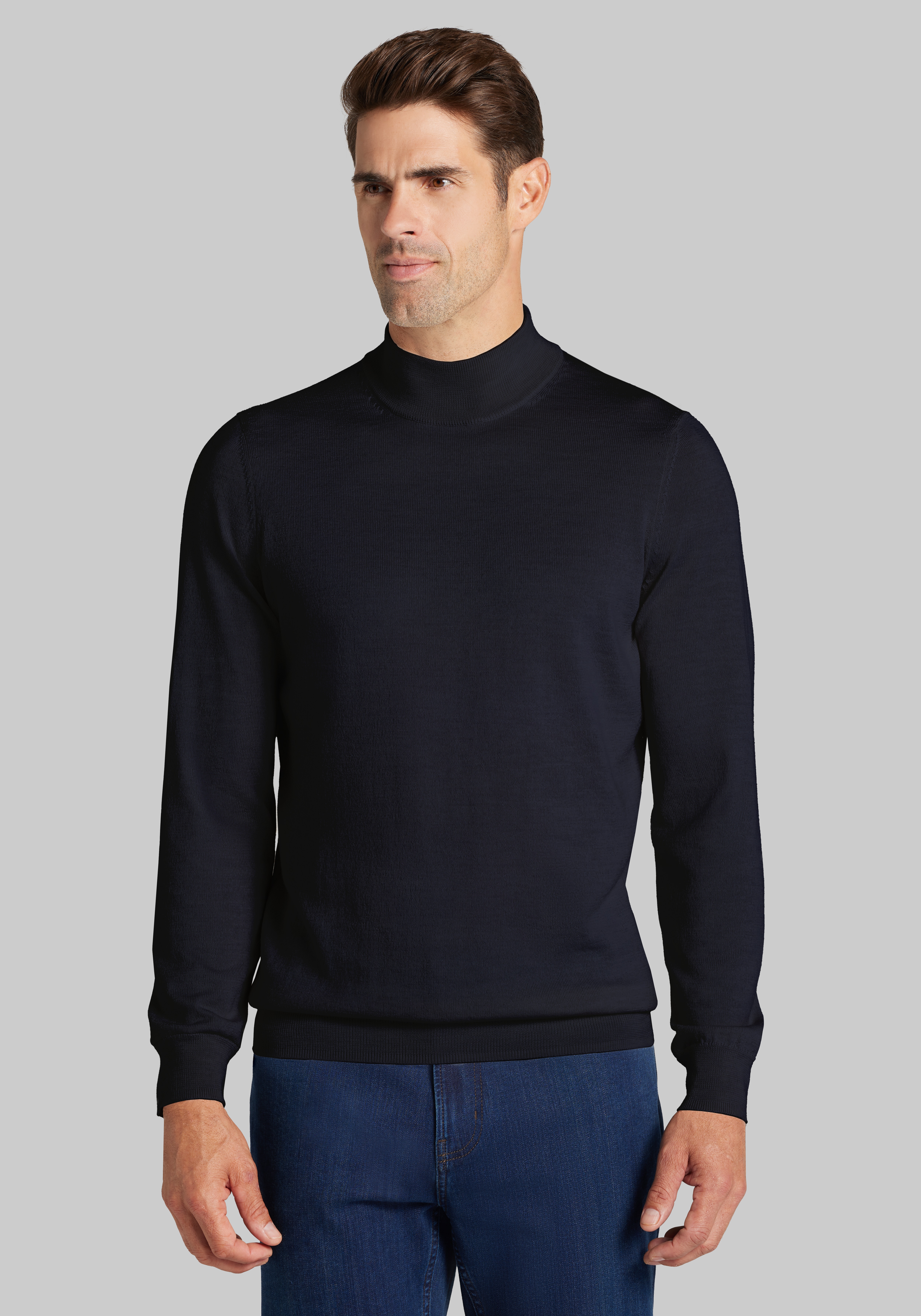 Traveler® Collection Merino Wool Mock Neck Sweater