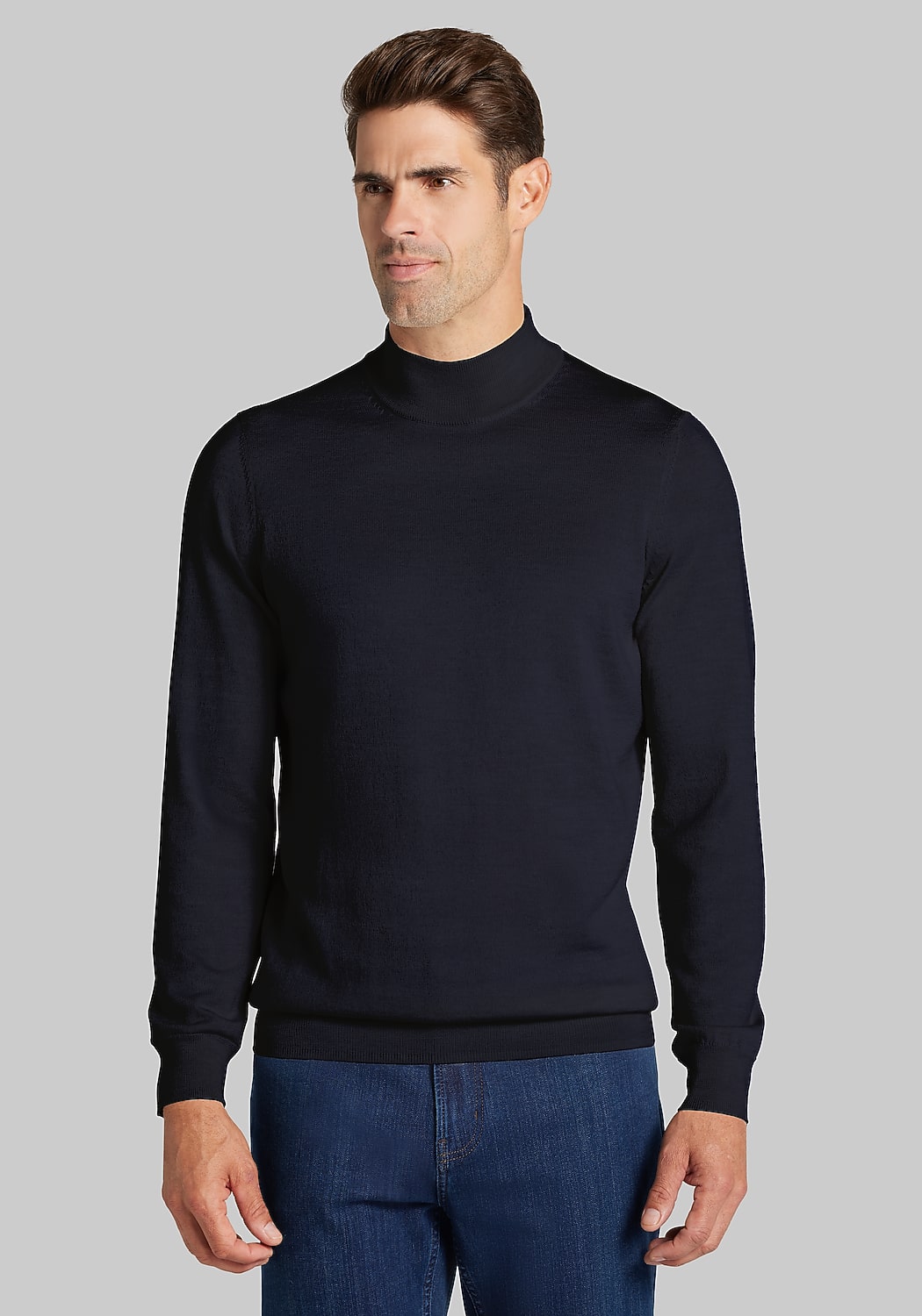 Traveler® Collection Merino Wool Mock Neck Sweater