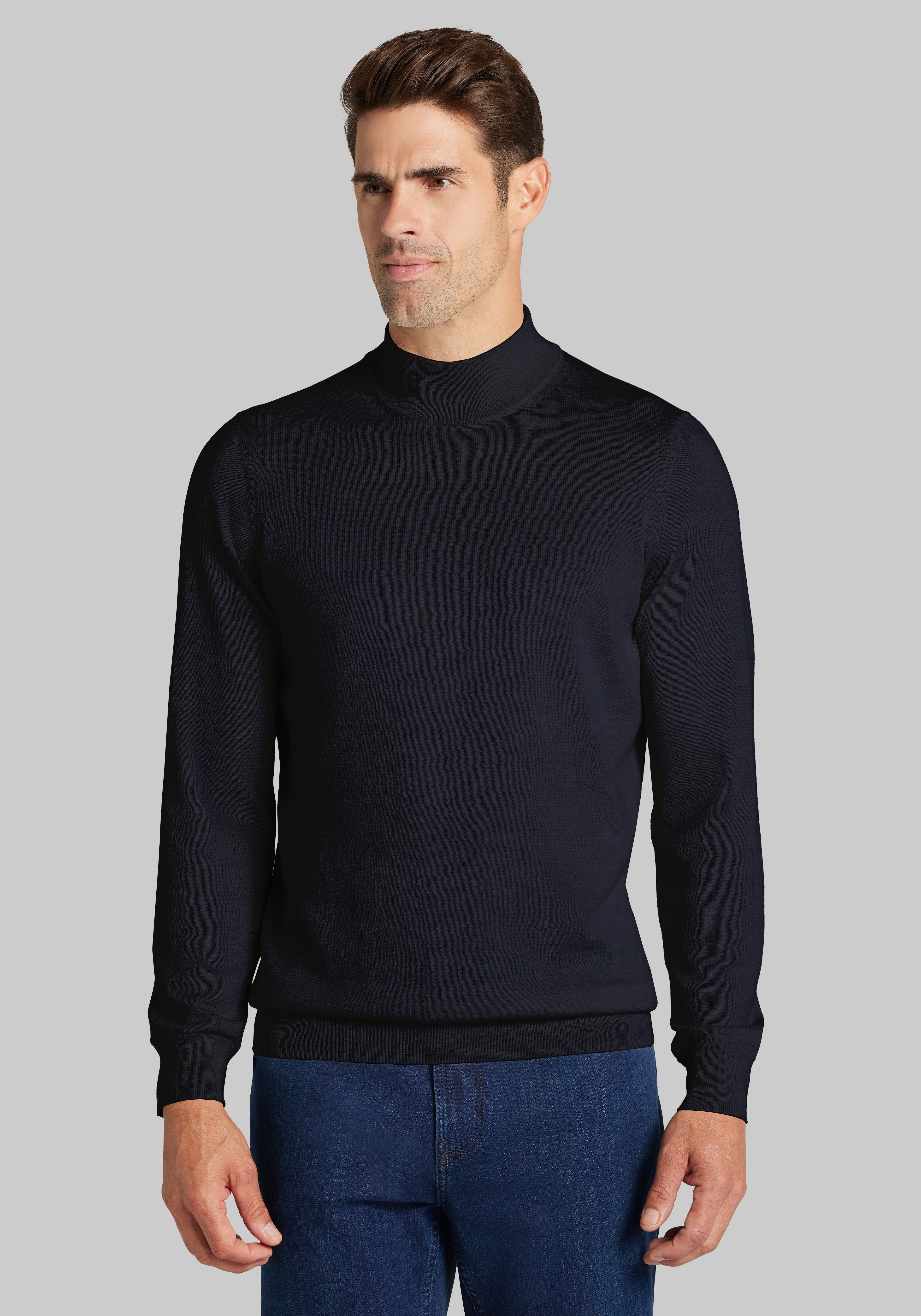 Traveler® Collection Merino Wool Mock Neck Sweater