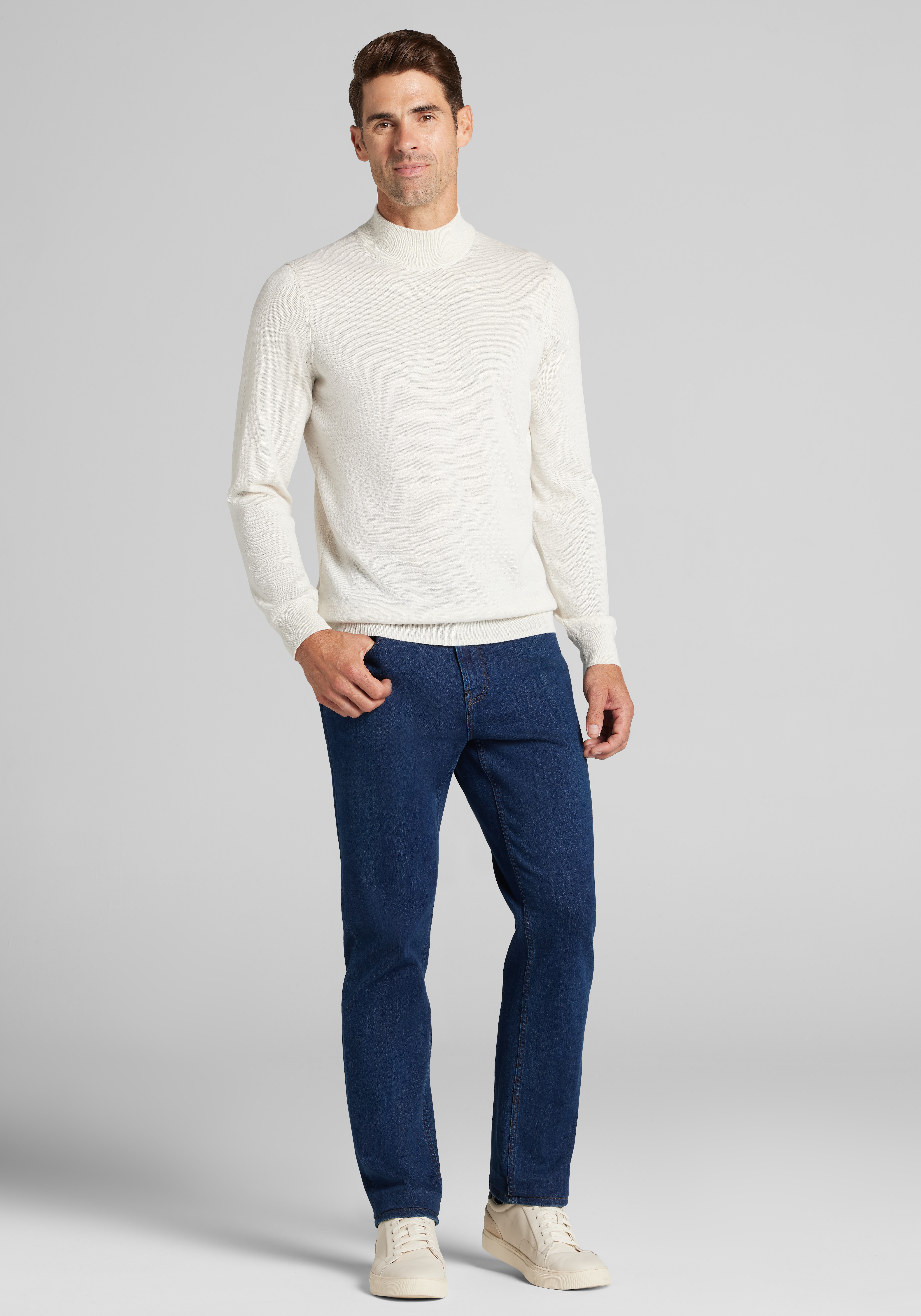 Traveler® Collection Tailored Fit Mock Neck Merino Sweater