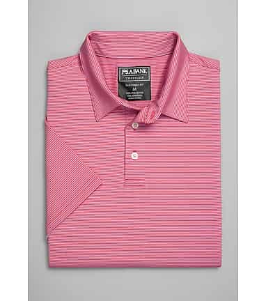 Traveler Collection Tailored Fit Stripe Polo CLEARANCE - All Clearance |  Jos A Bank