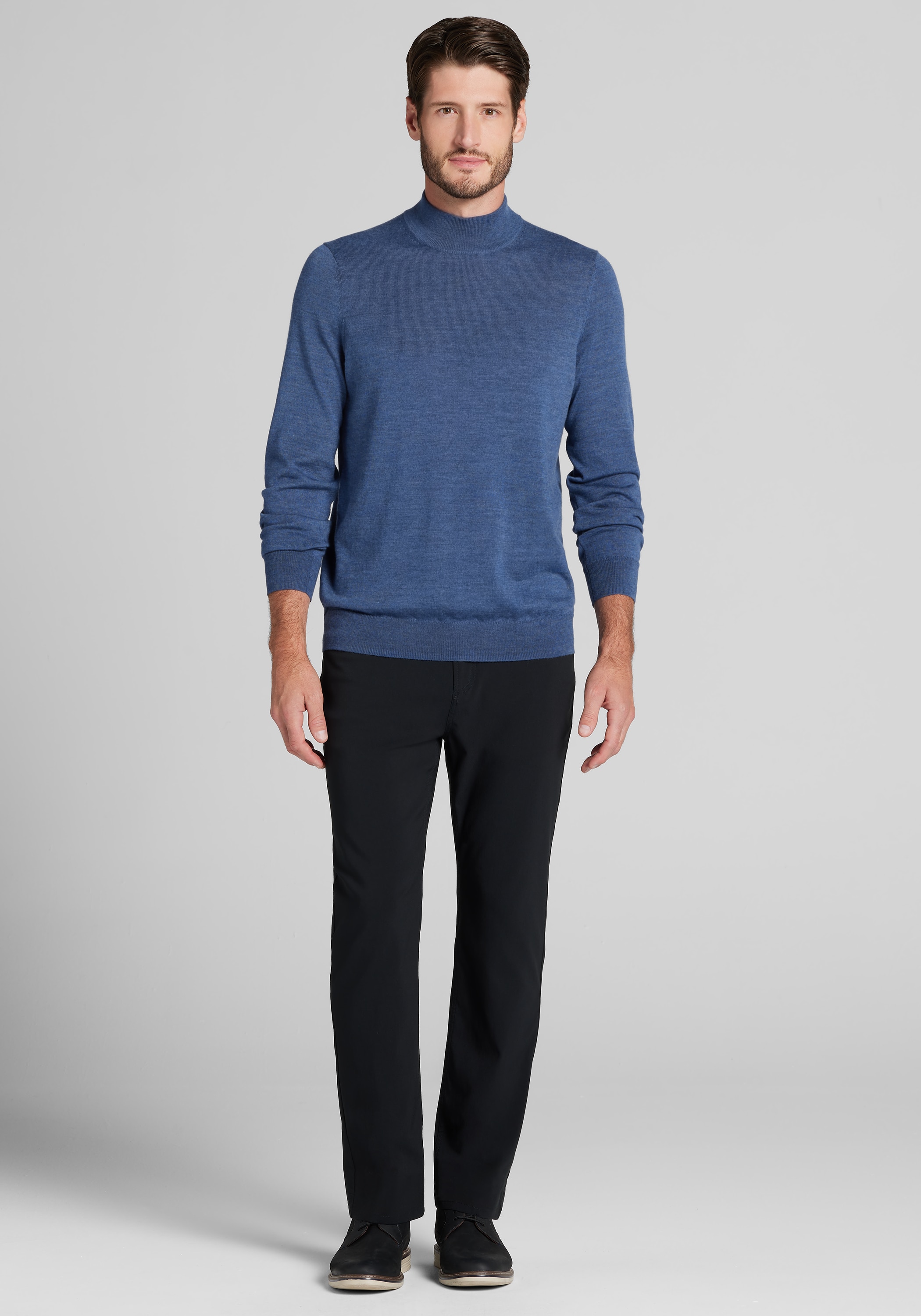 Traveler® Collection Tailored Fit Merino Wool Blend Mock Neck Sweater