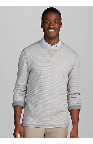 DressU Mens Knitting Slim Crew-Neck Solid Long-Sleeve Sweater Pullover 